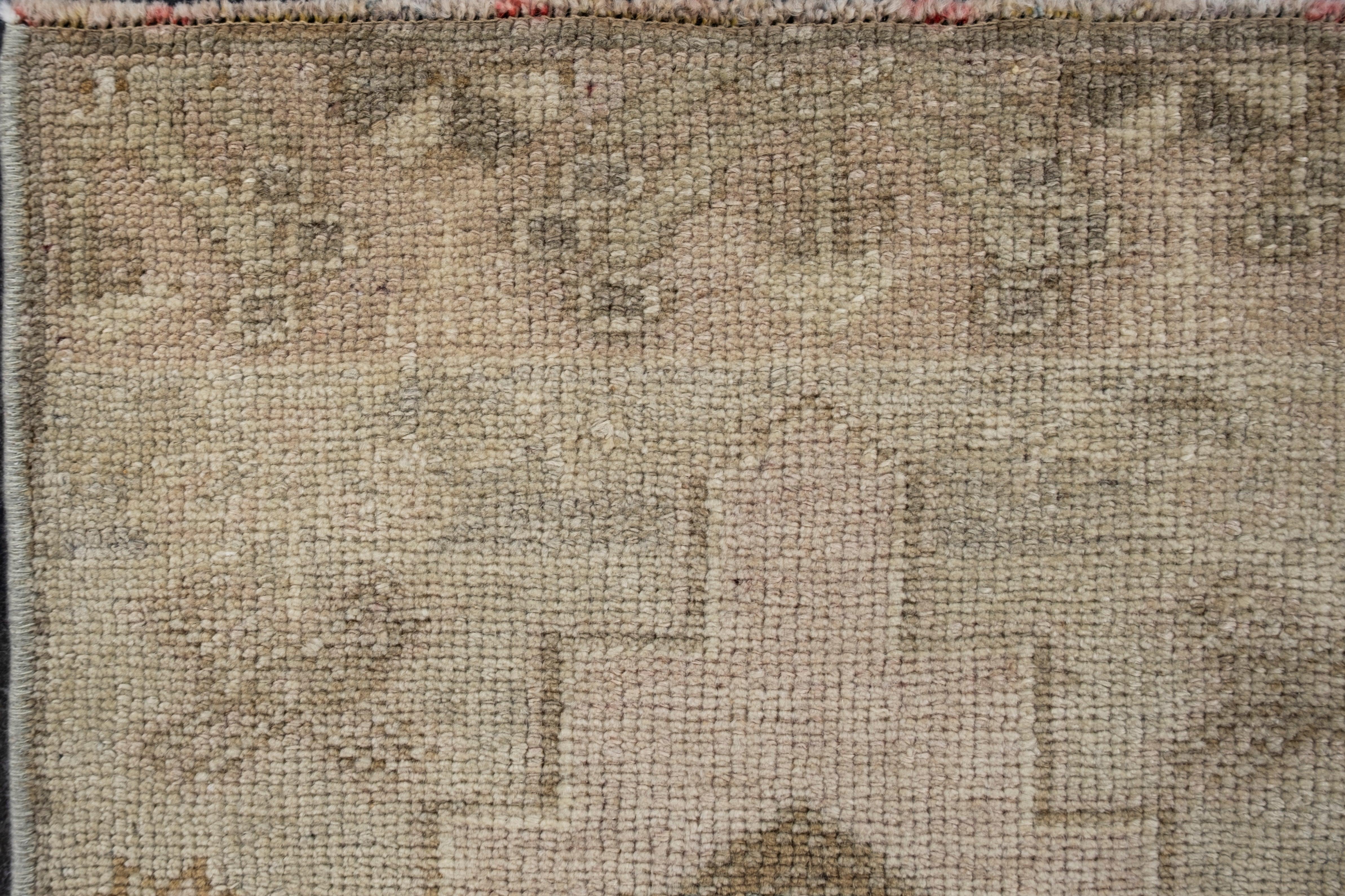 Oriental Hand Knotted Vintage Turkish Mini Rug 1'5