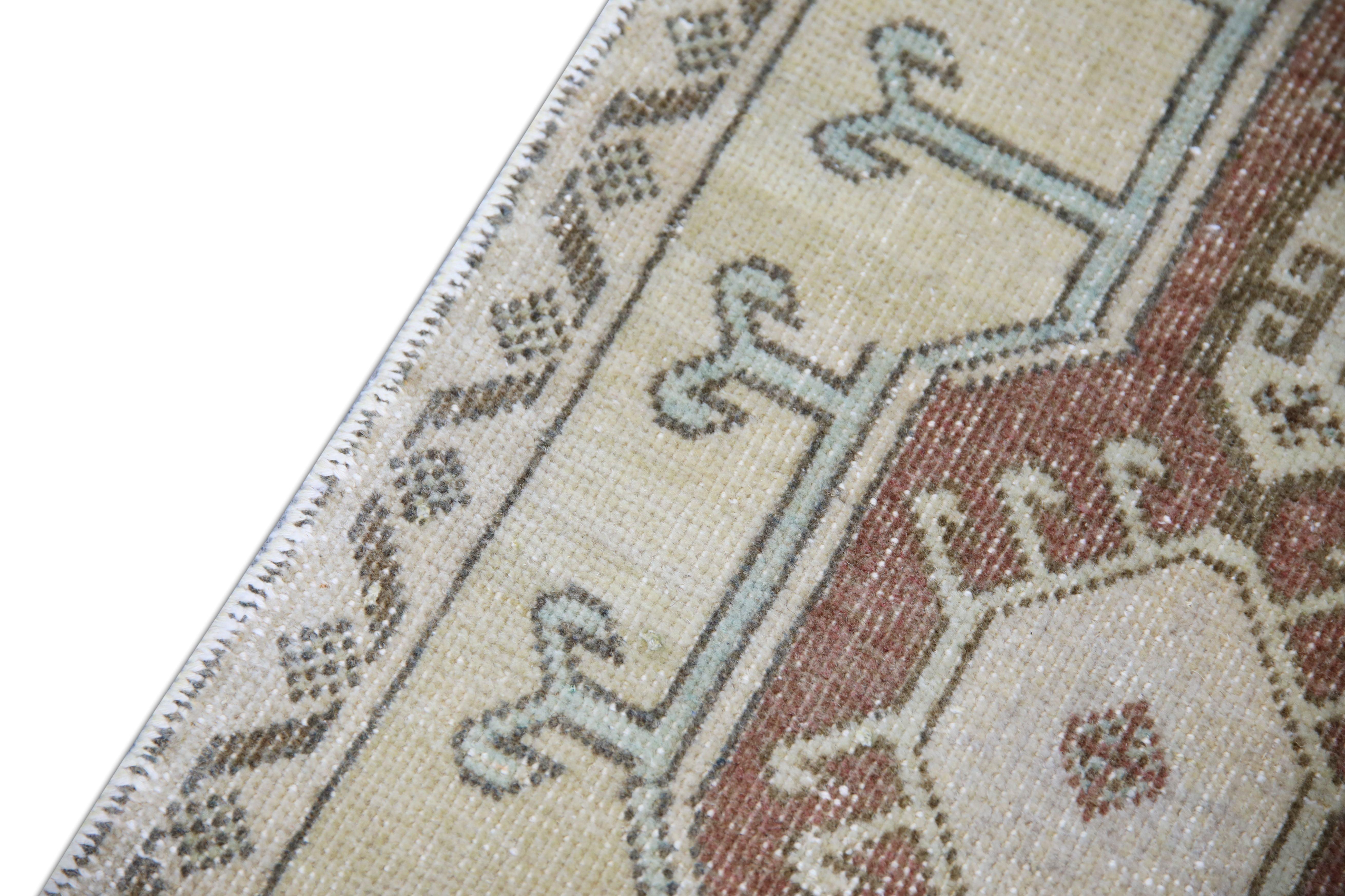 Orientalischer handgeknüpfter türkischer Vintage-Miniteppich 1'5