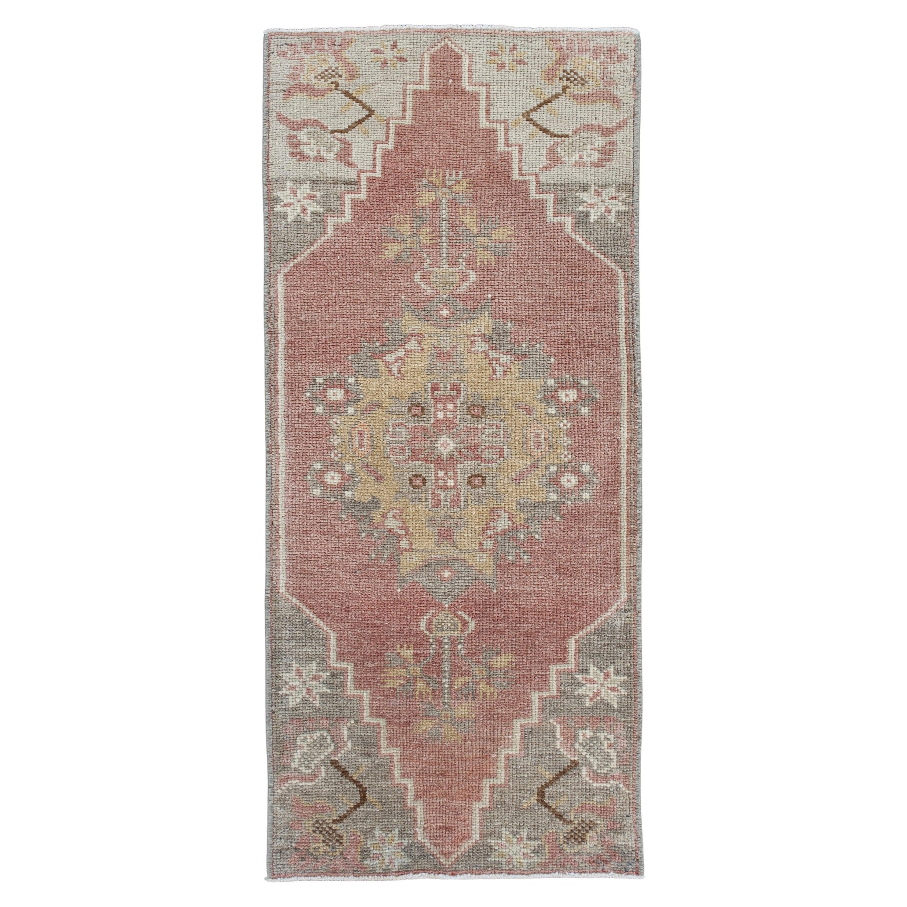 Orientalischer handgeknüpfter türkischer Vintage-Miniteppich 1'5" x 3'1" #10517