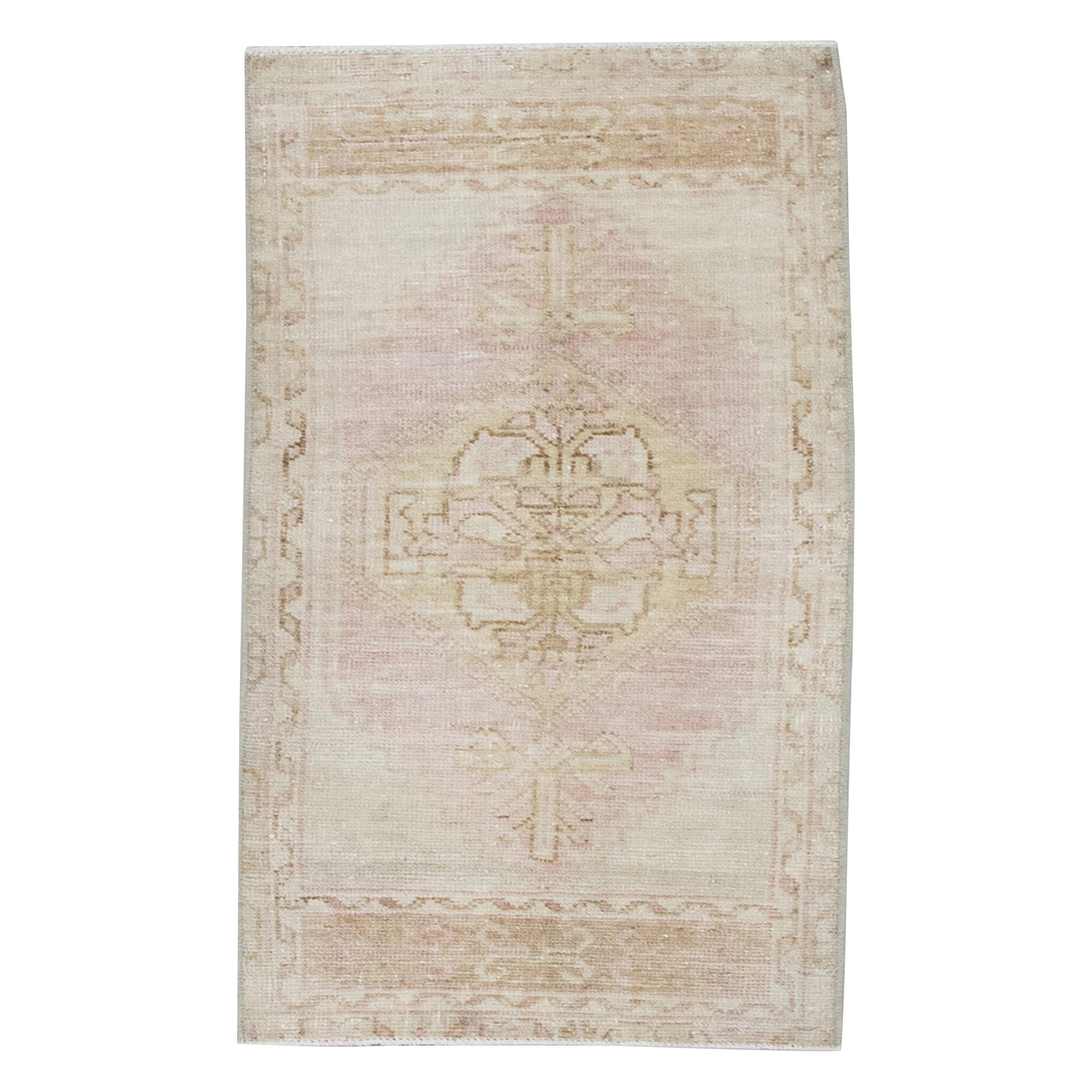 Oriental Hand Knotted Vintage Turkish Mini Rug 1'5" x 3'2" #8335