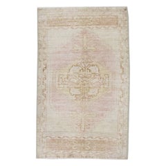Oriental Hand Knots Rugs Vintage Turkish Mini Rug 1'5" x 3'2" #8335