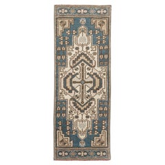 Mini tapis turc vintage noué à la main 1'5" x 3'9" n° 10309