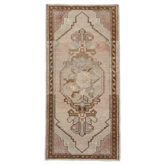 Orientalischer handgeknüpfter türkischer Vintage-Miniteppich 1'6" x 3'2" #10138