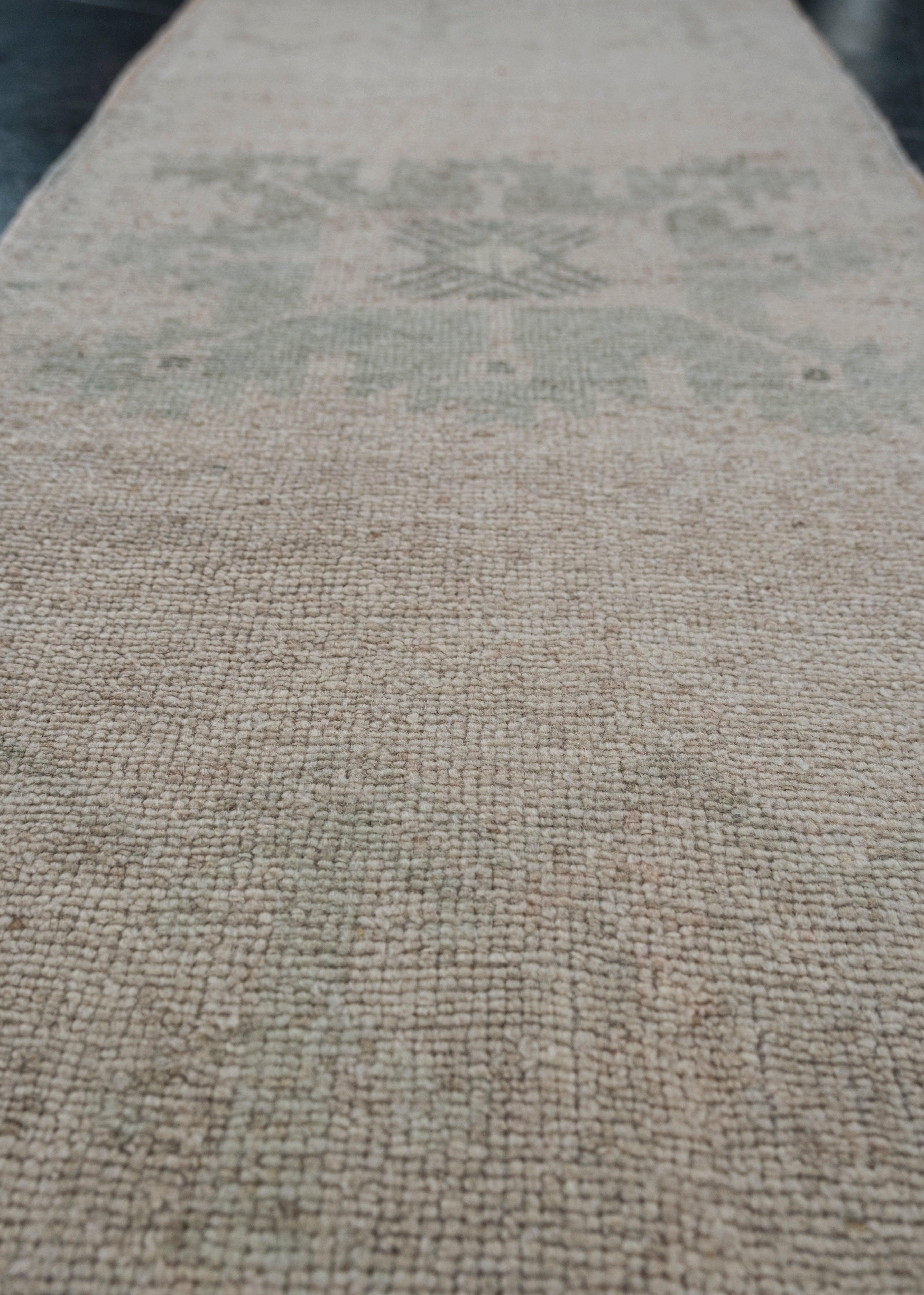 Mini Alfombra Turca Vintage Oriental Anudada a Mano 1'6