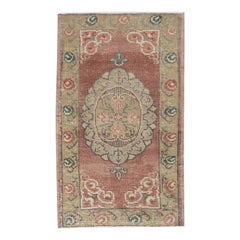 Orientalischer handgeknüpfter türkischer Vintage-Miniteppich 1'7" x 2'11" #8868