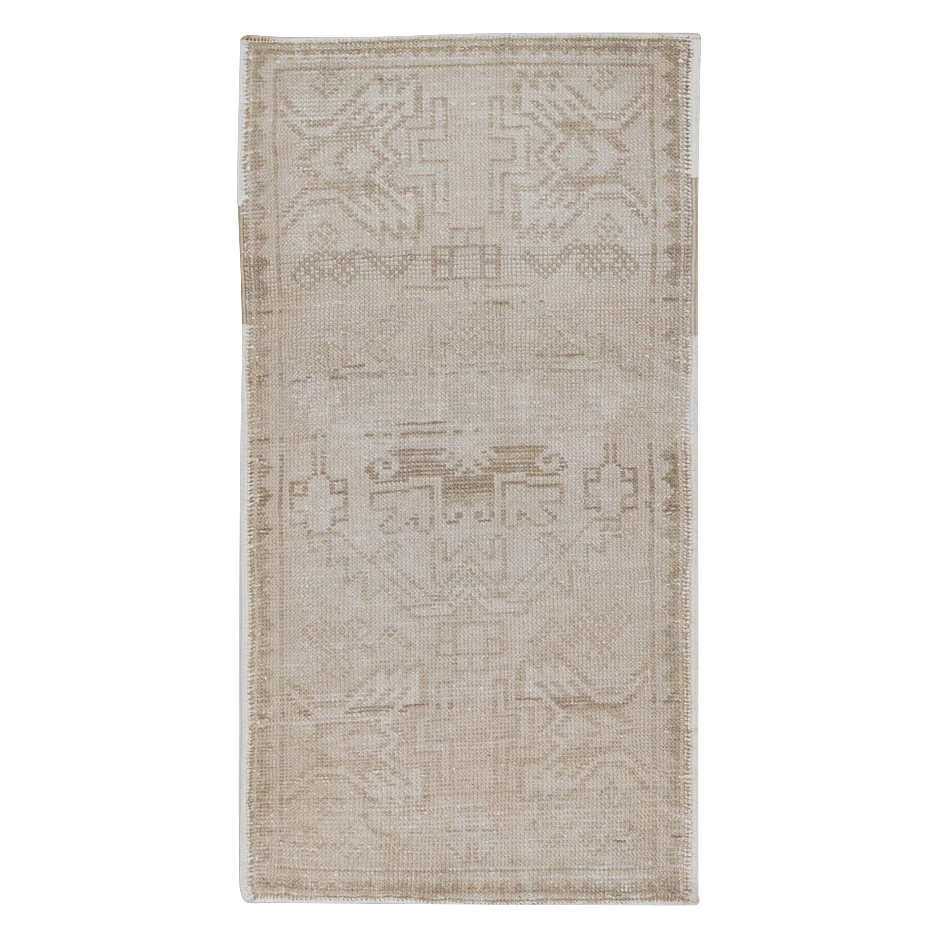 Orientalischer handgeknüpfter türkischer Vintage-Miniteppich 1'7" x 2'11" #9080