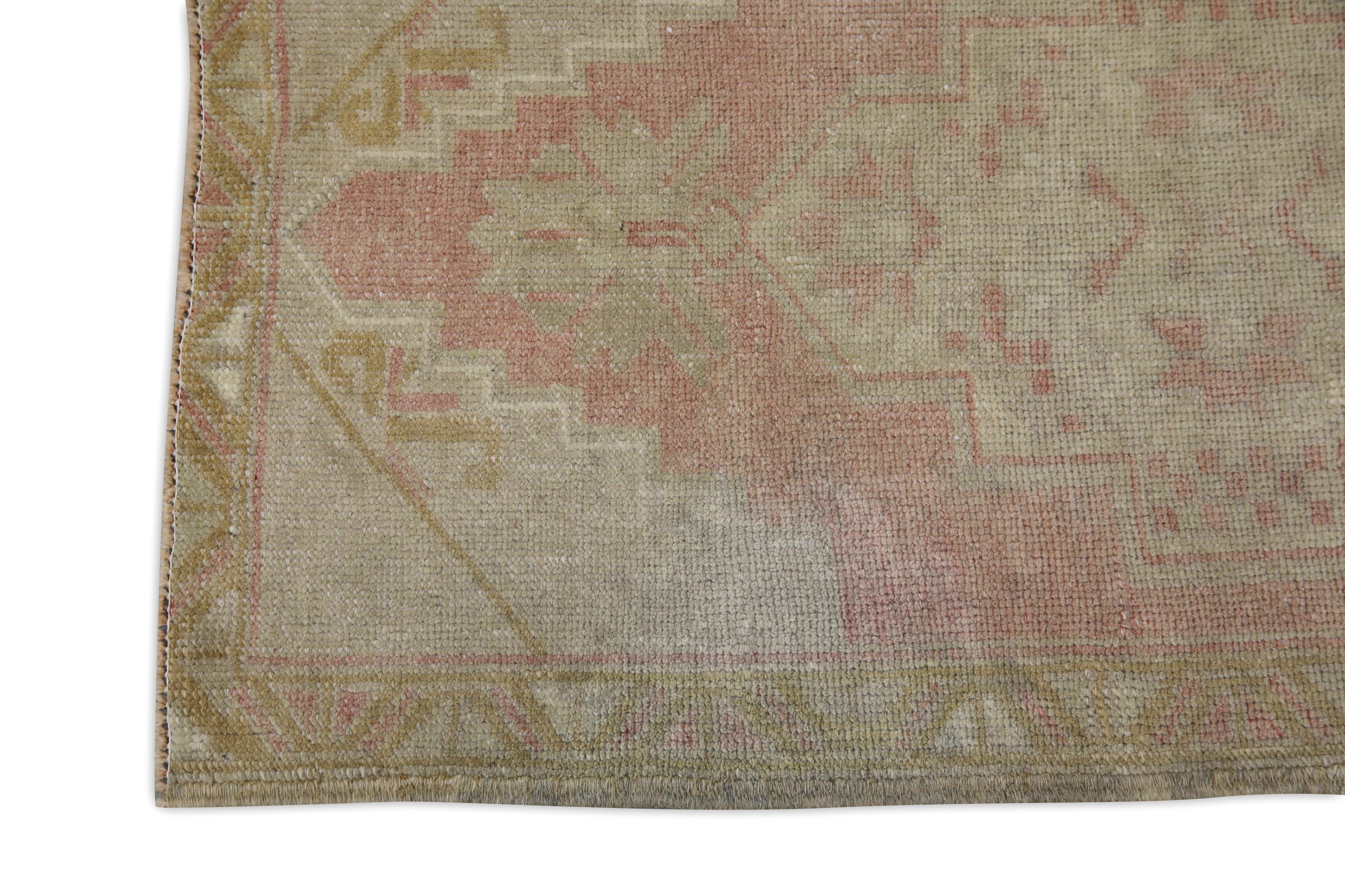 Hand-Knotted Oriental Hand Knotted Vintage Turkish Mini Rug 1'7