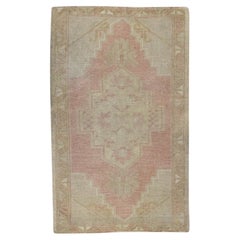 Mini tapis turc vintage noué à la main 1'7" x 3' n°8709