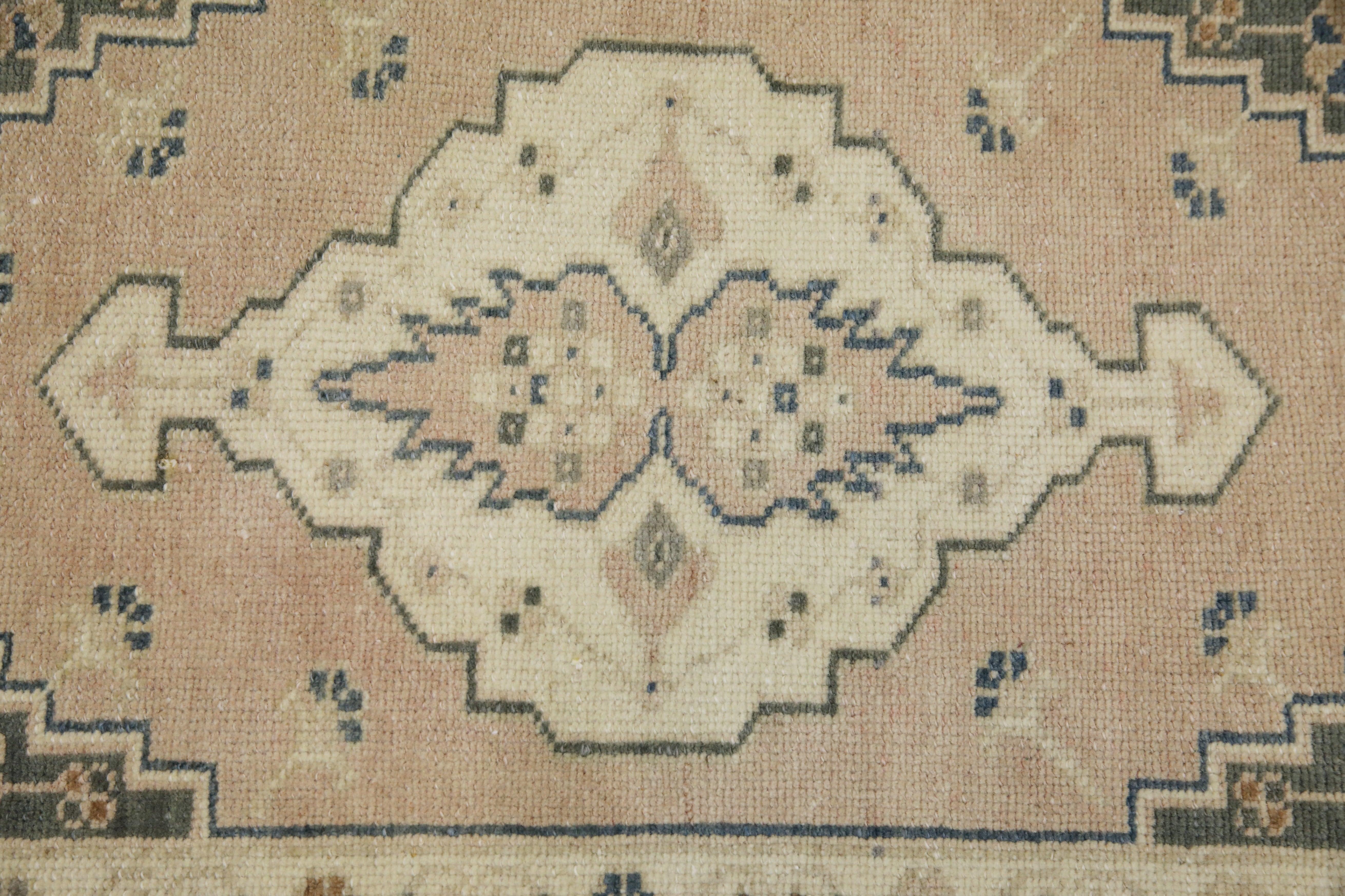 Oriental Hand Knots Rugs Vintage Turkish Mini Rug 1'7