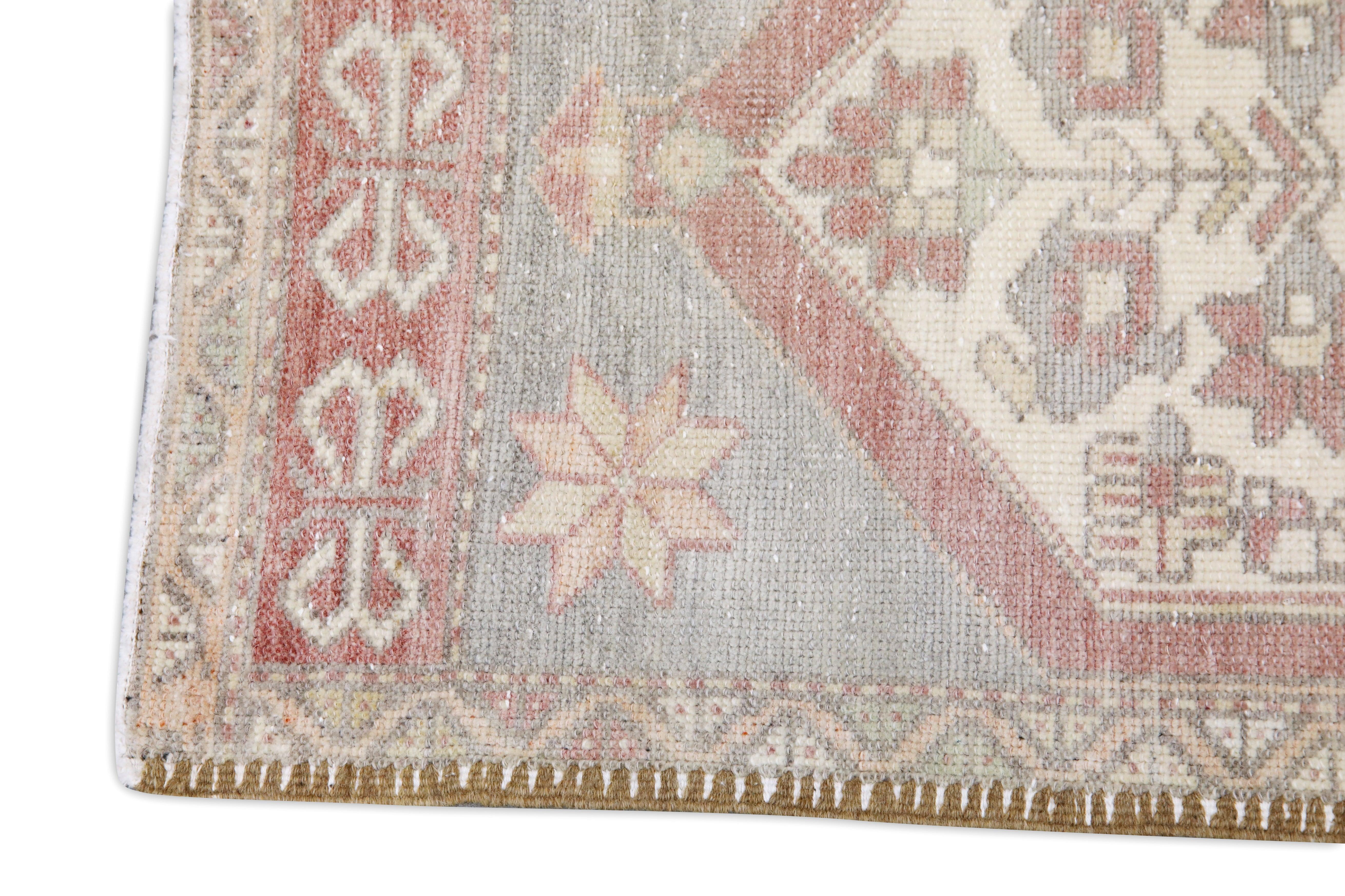 Turc Mini tapis turc vintage noué à la main 1'7