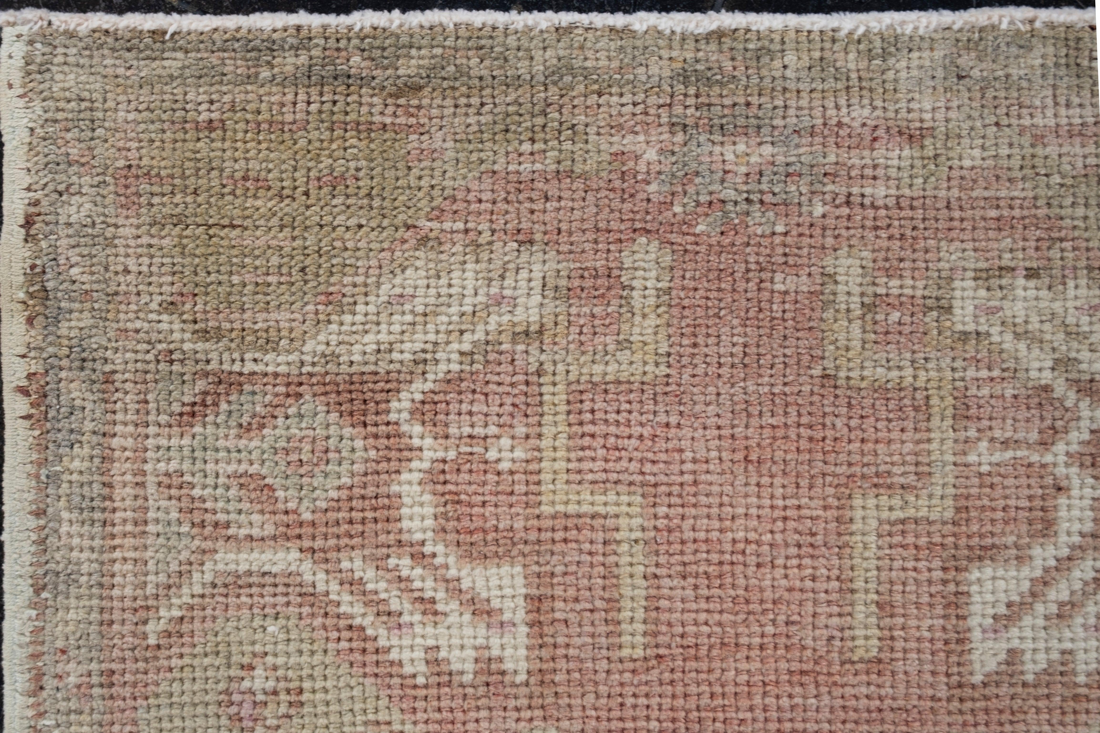 Annodato a mano Oriental Hand Knots Rugs Vintage Turkish Mini Rug 1'7