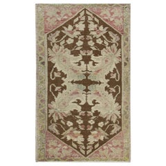 Orientalischer handgeknüpfter türkischer Vintage-Miniteppich 1'7" x 3'1" #8543