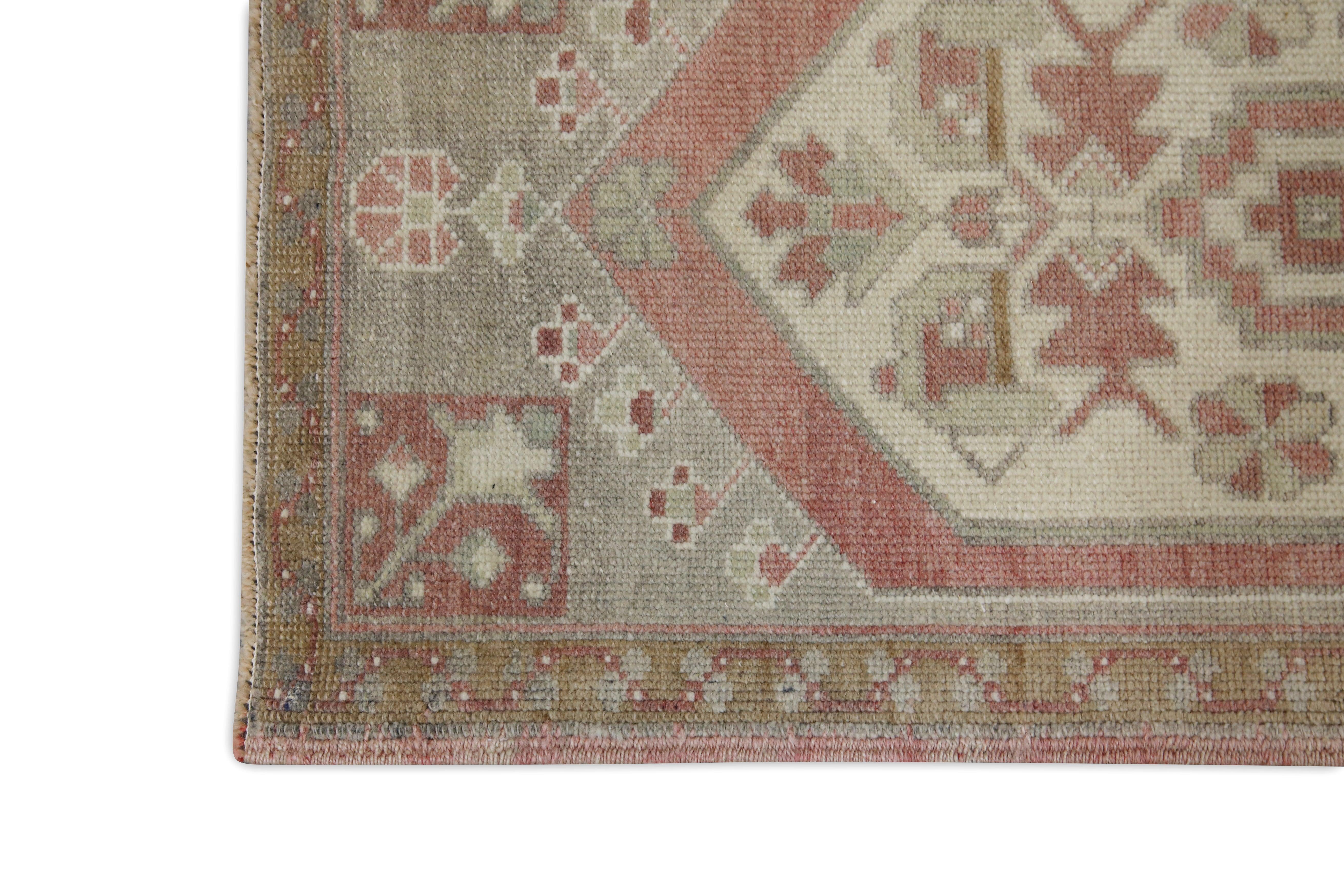 Turc Mini tapis turc vintage noué à la main 1'7