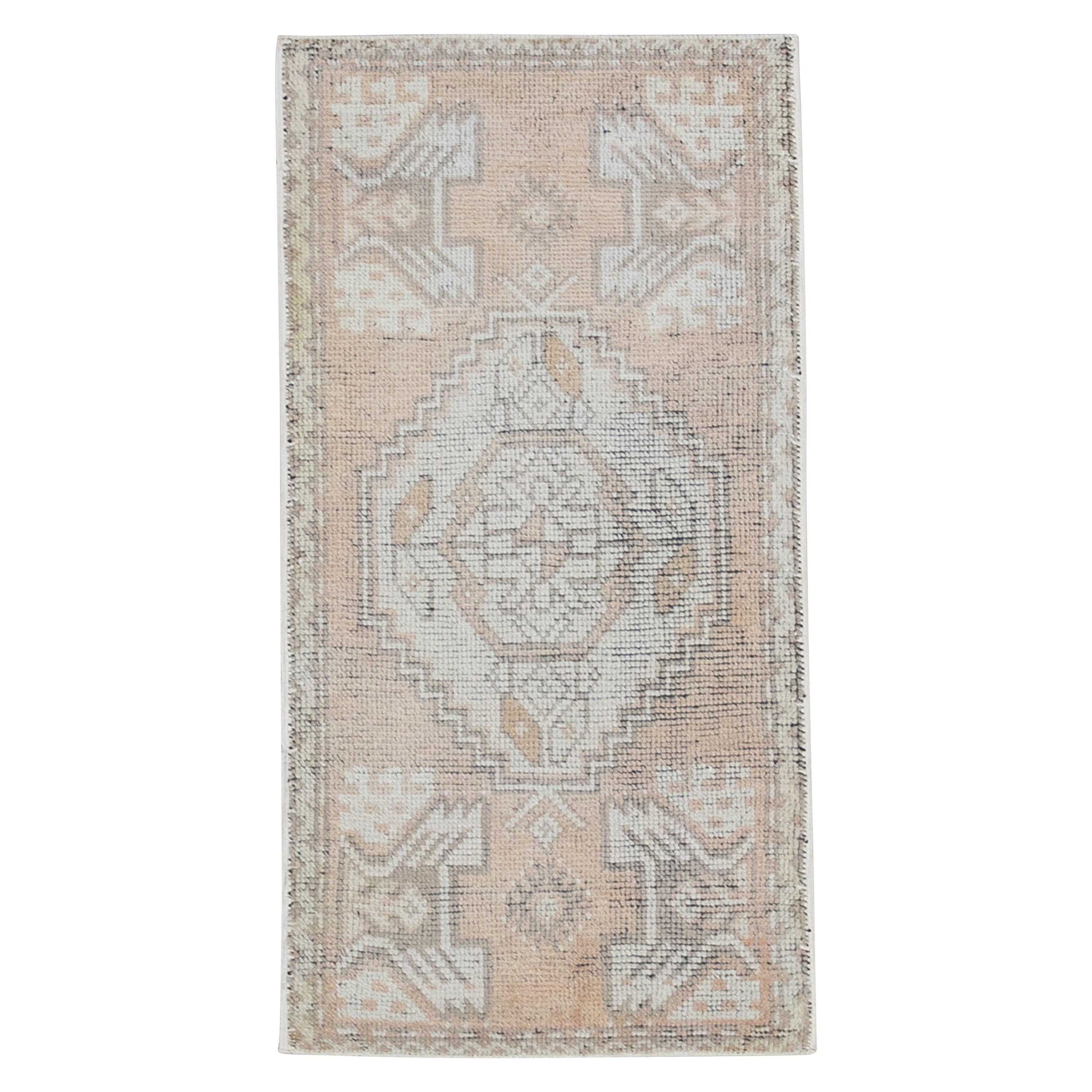 Orientalischer handgeknüpfter türkischer Vintage-Miniteppich 1'7" x 3'1" #8838