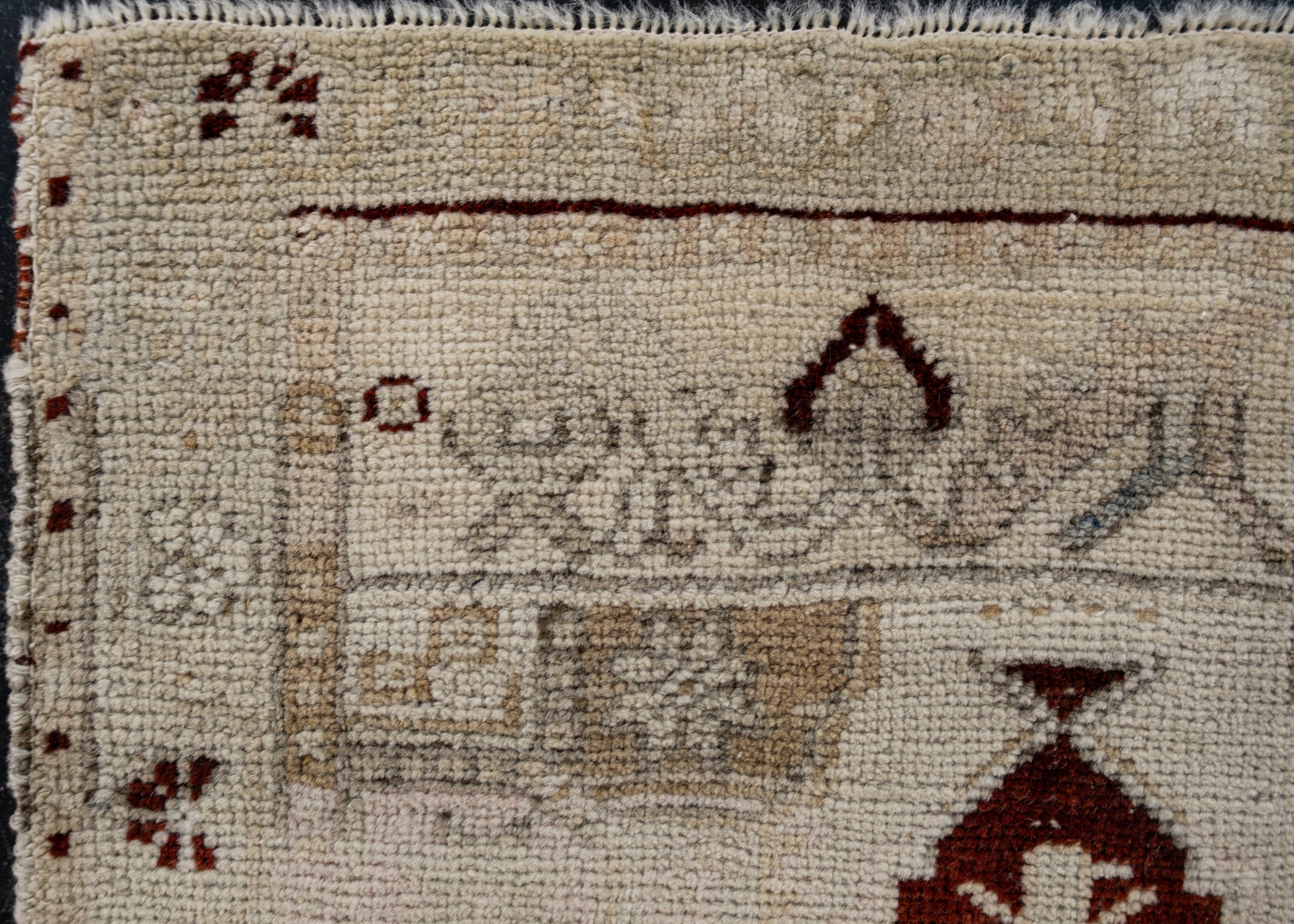 Oriental Hand Knotted Vintage Turkish Mini Rug 1'7