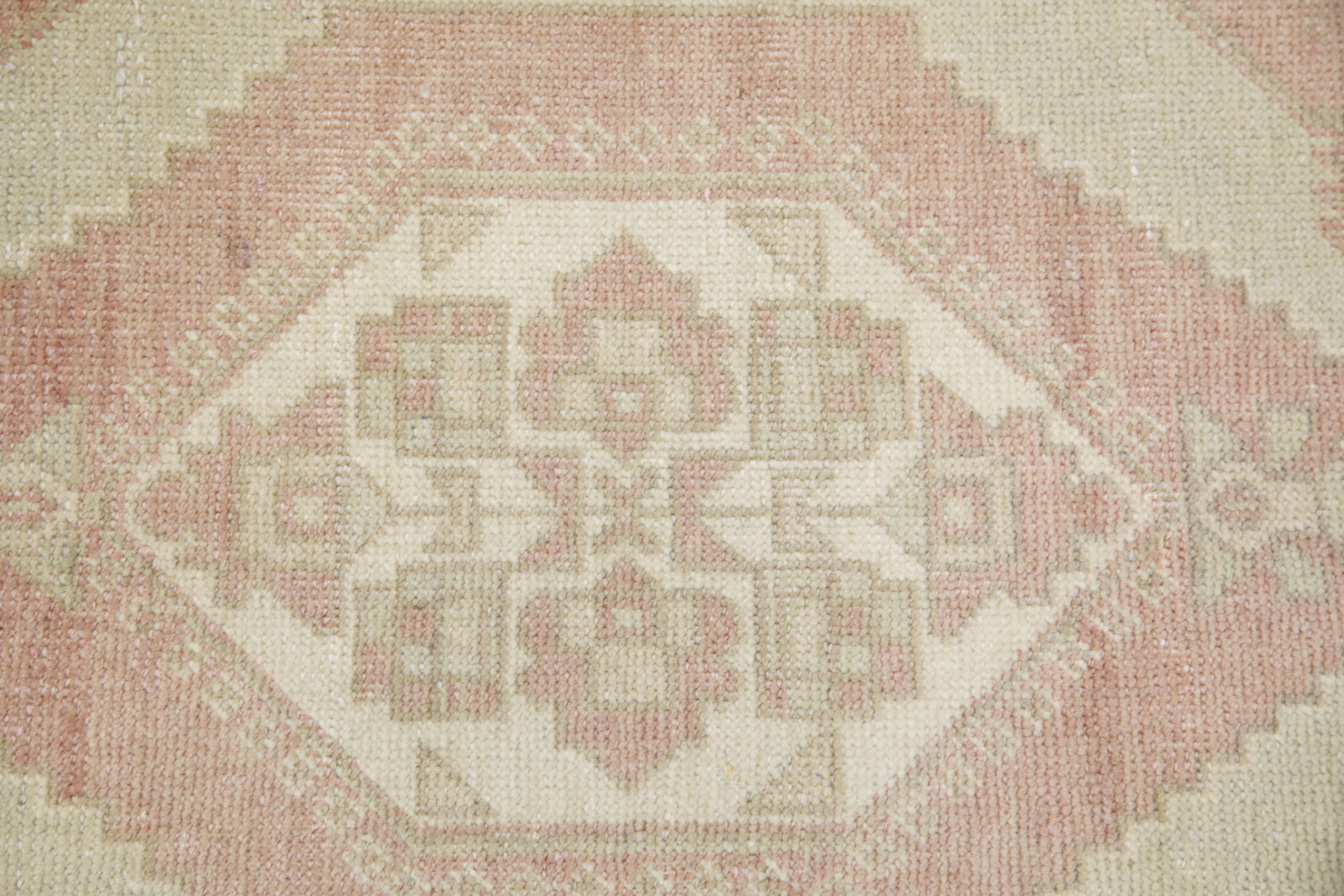 Oriental Hand Knotted Vintage Turkish Mini Rug 1'7