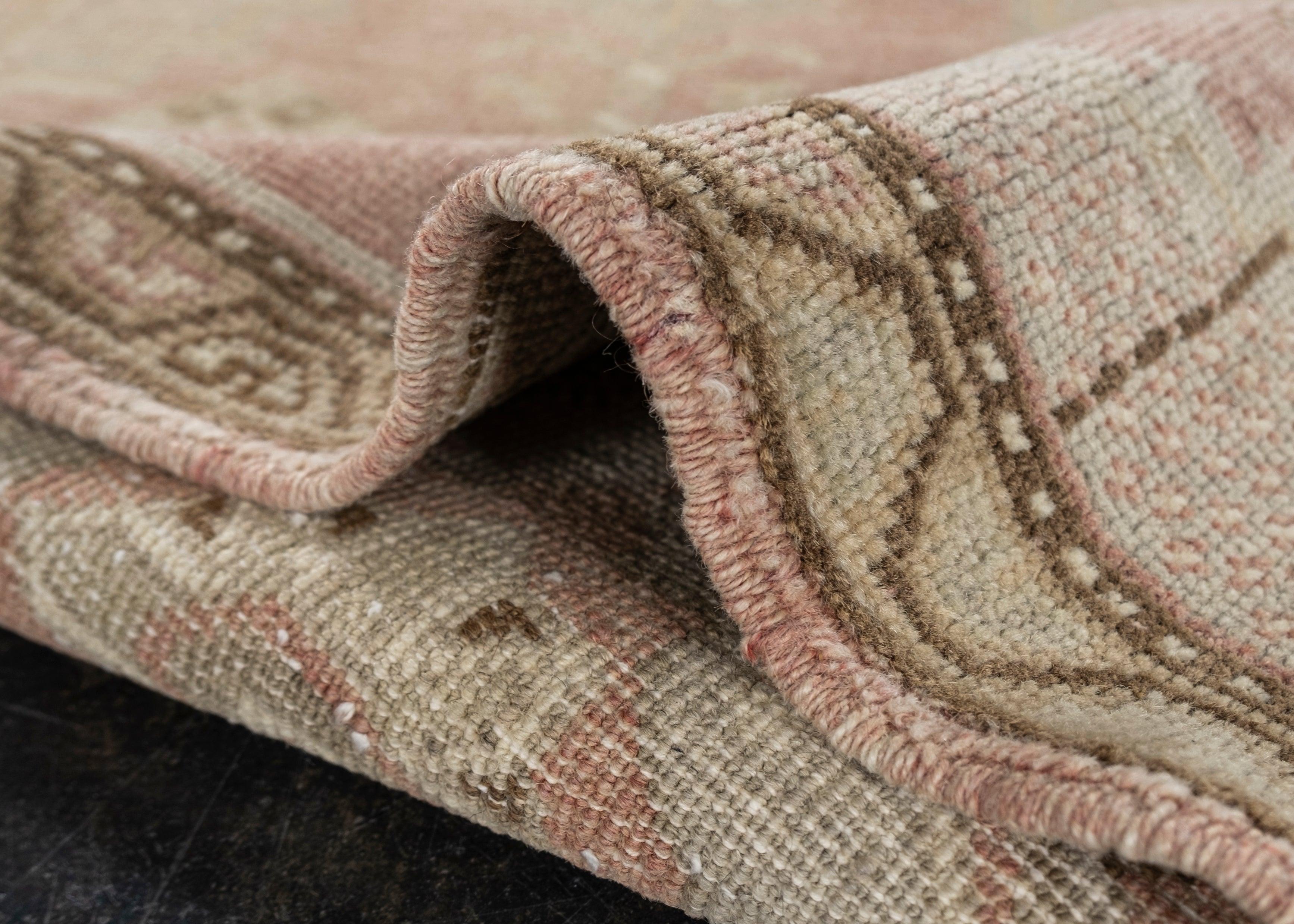 Contemporary Oriental Hand Knotted Vintage Turkish Mini Rug 1'7