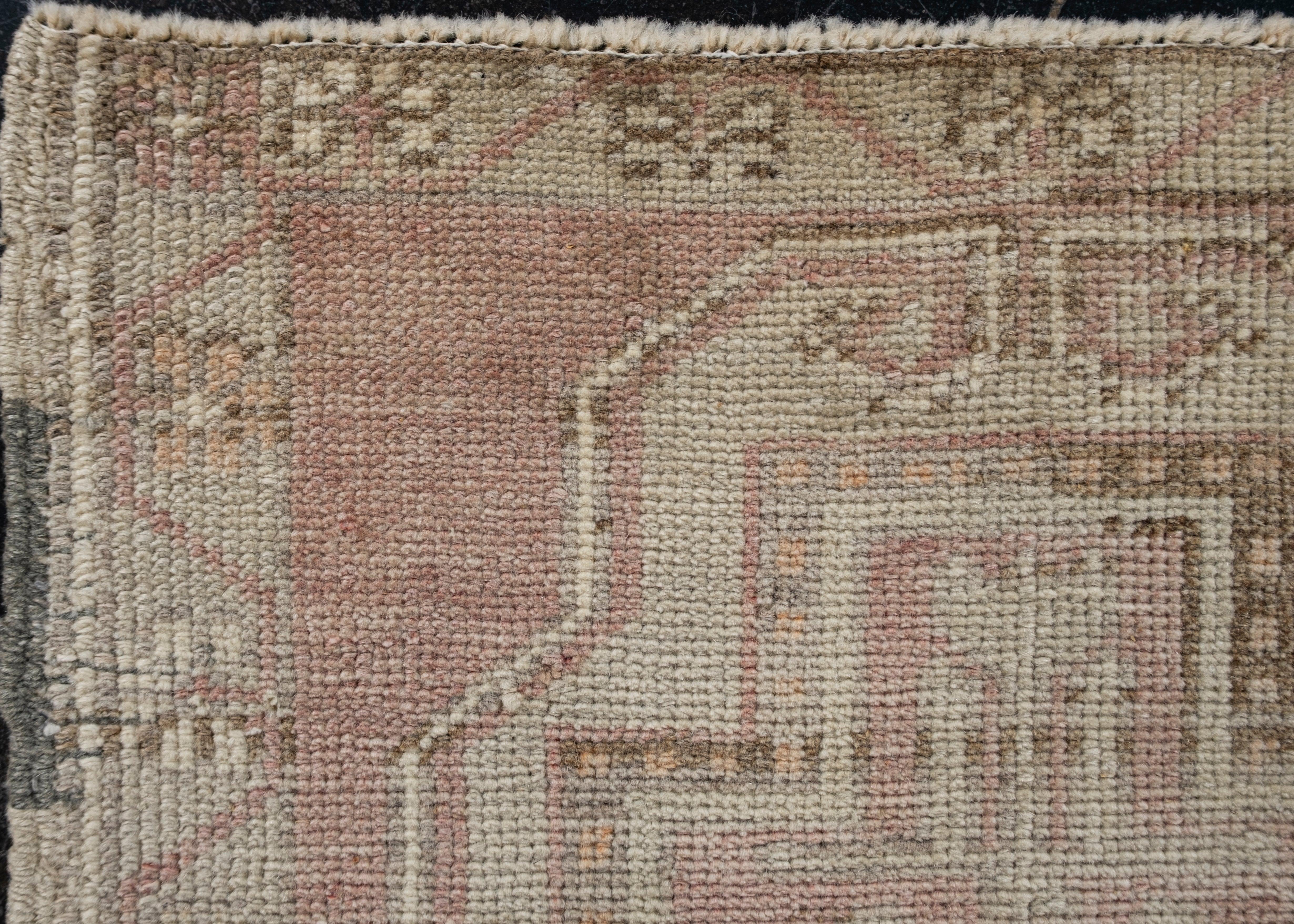 Annodato a mano Oriental Hand Knots Rugs Vintage Turkish Mini Rug 1'7