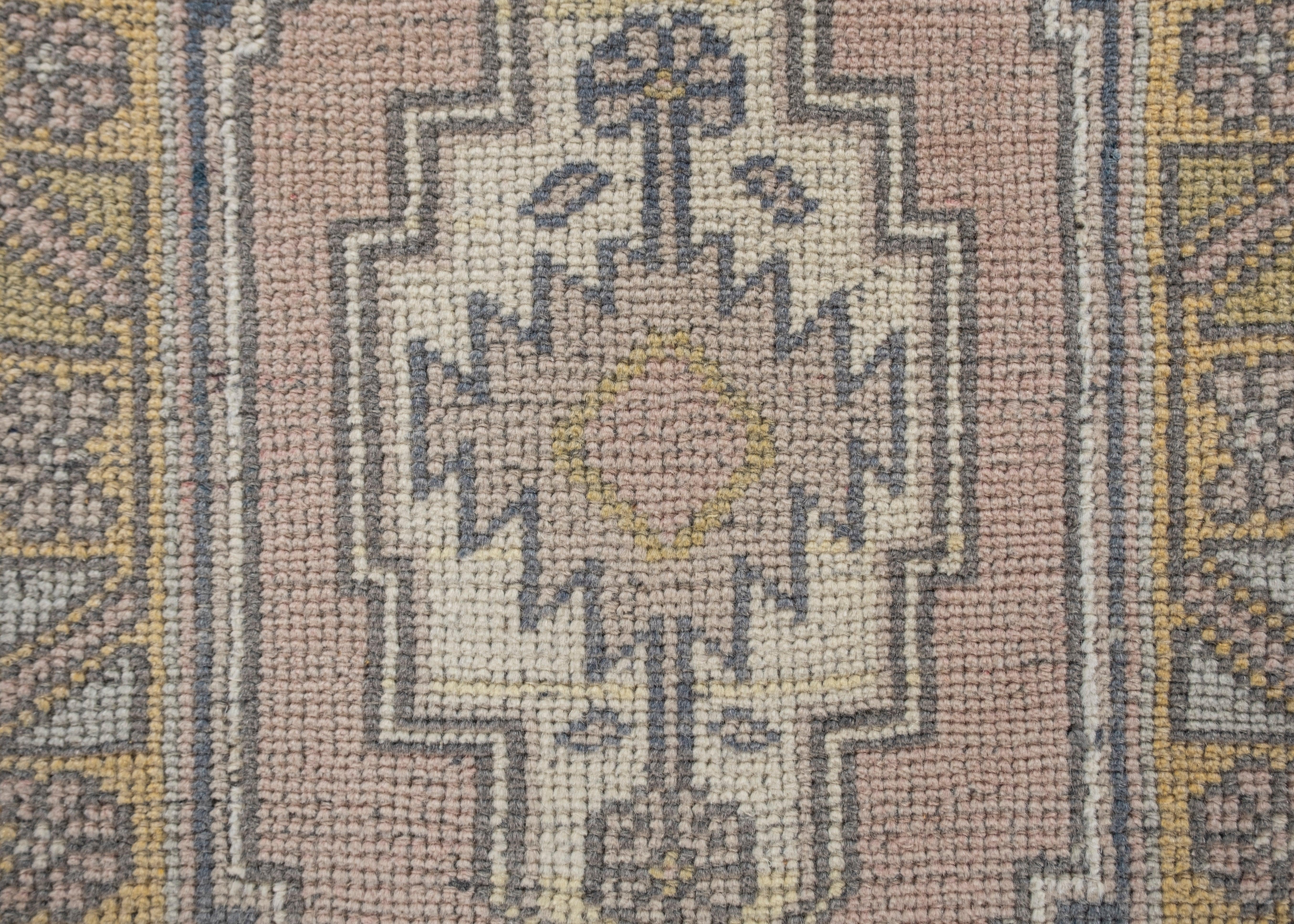 Alfombra Oushak Oriental Anudada a Mano Turca Oushak 3' x 4'3