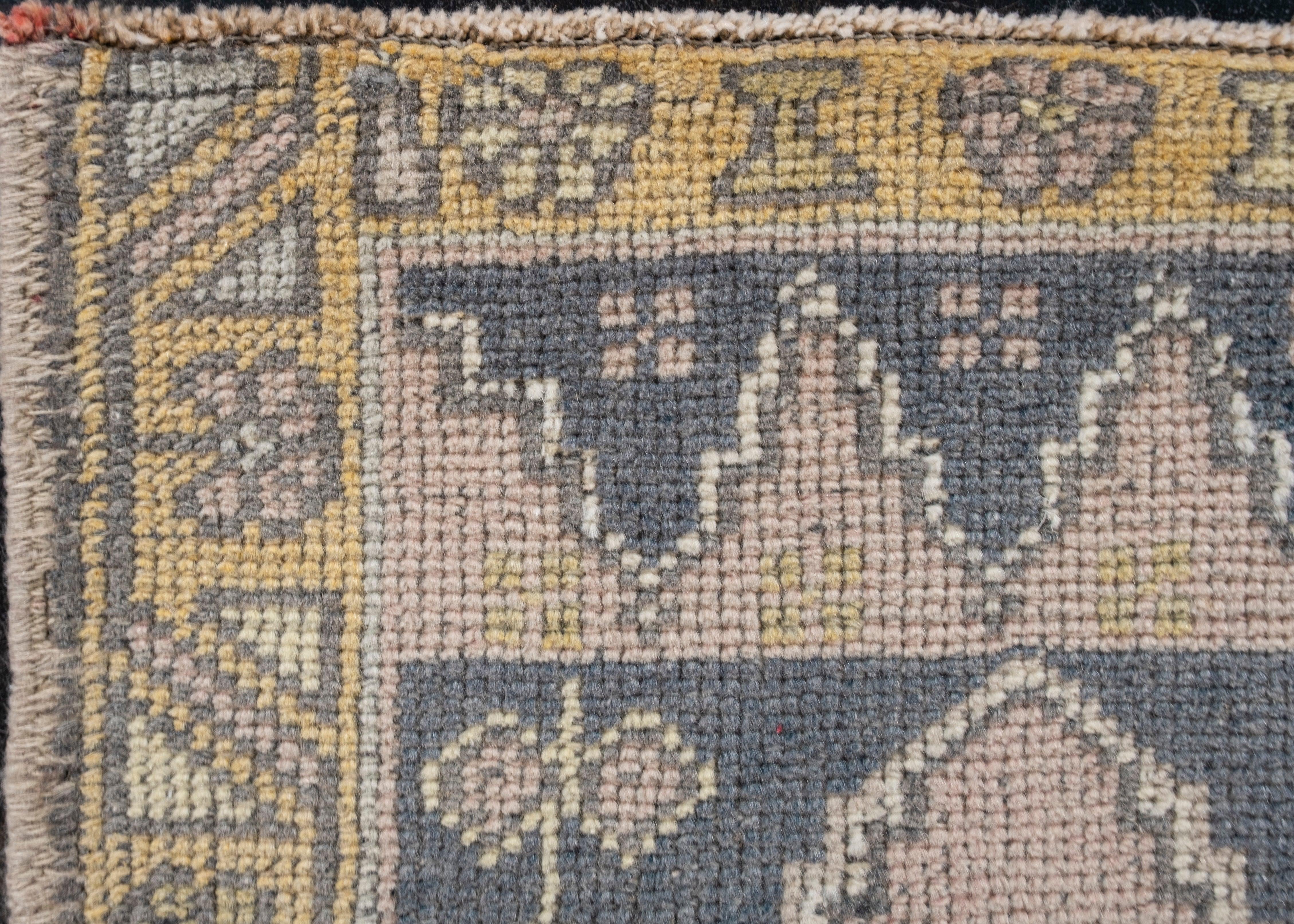 Mini Alfombra Turca Vintage Oriental Anudada a Mano 1'7