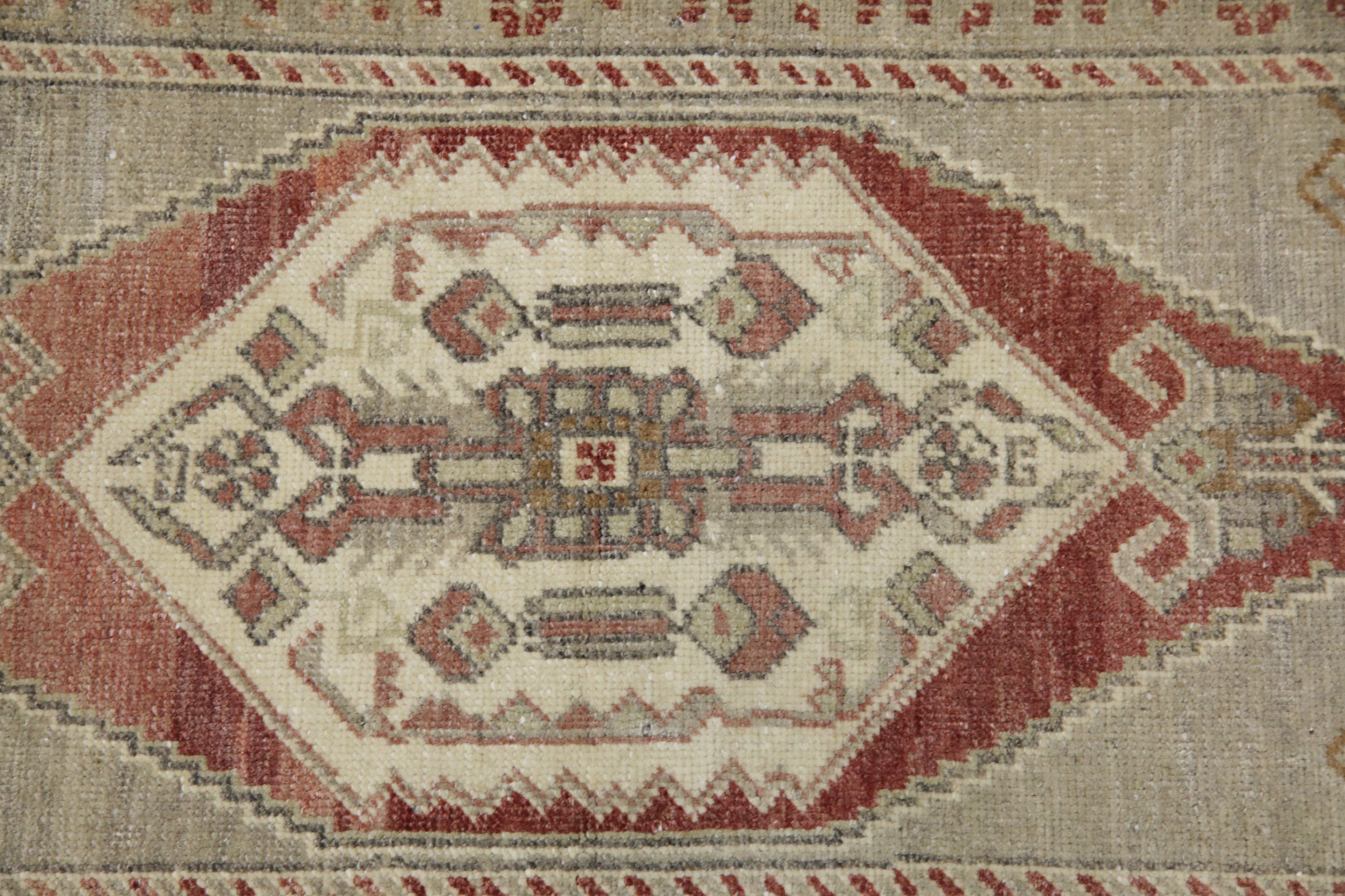 Oriental Hand Knotted Vintage Turkish Mini Rug 1'7