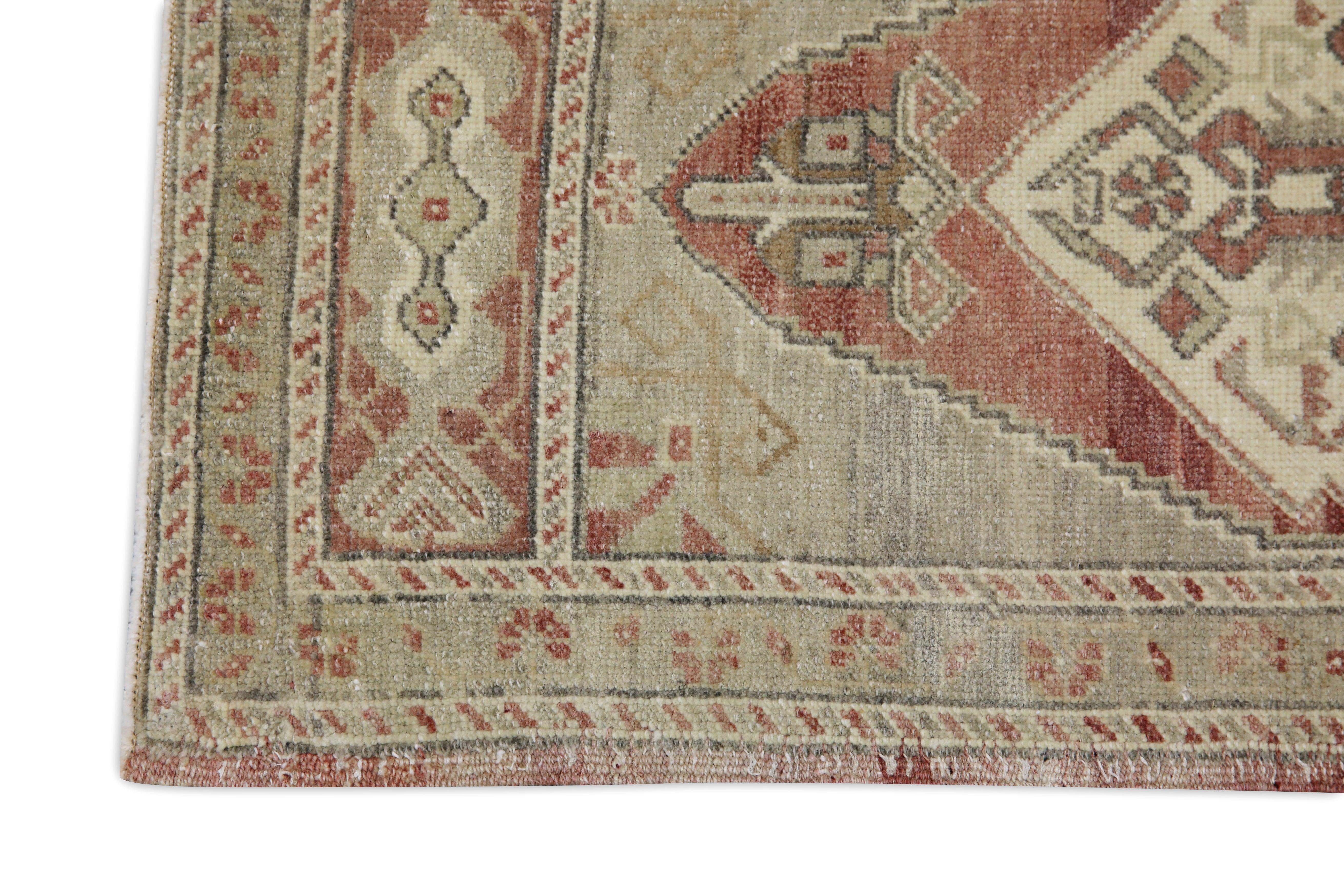 Hand-Knotted Oriental Hand Knotted Vintage Turkish Mini Rug 1'7