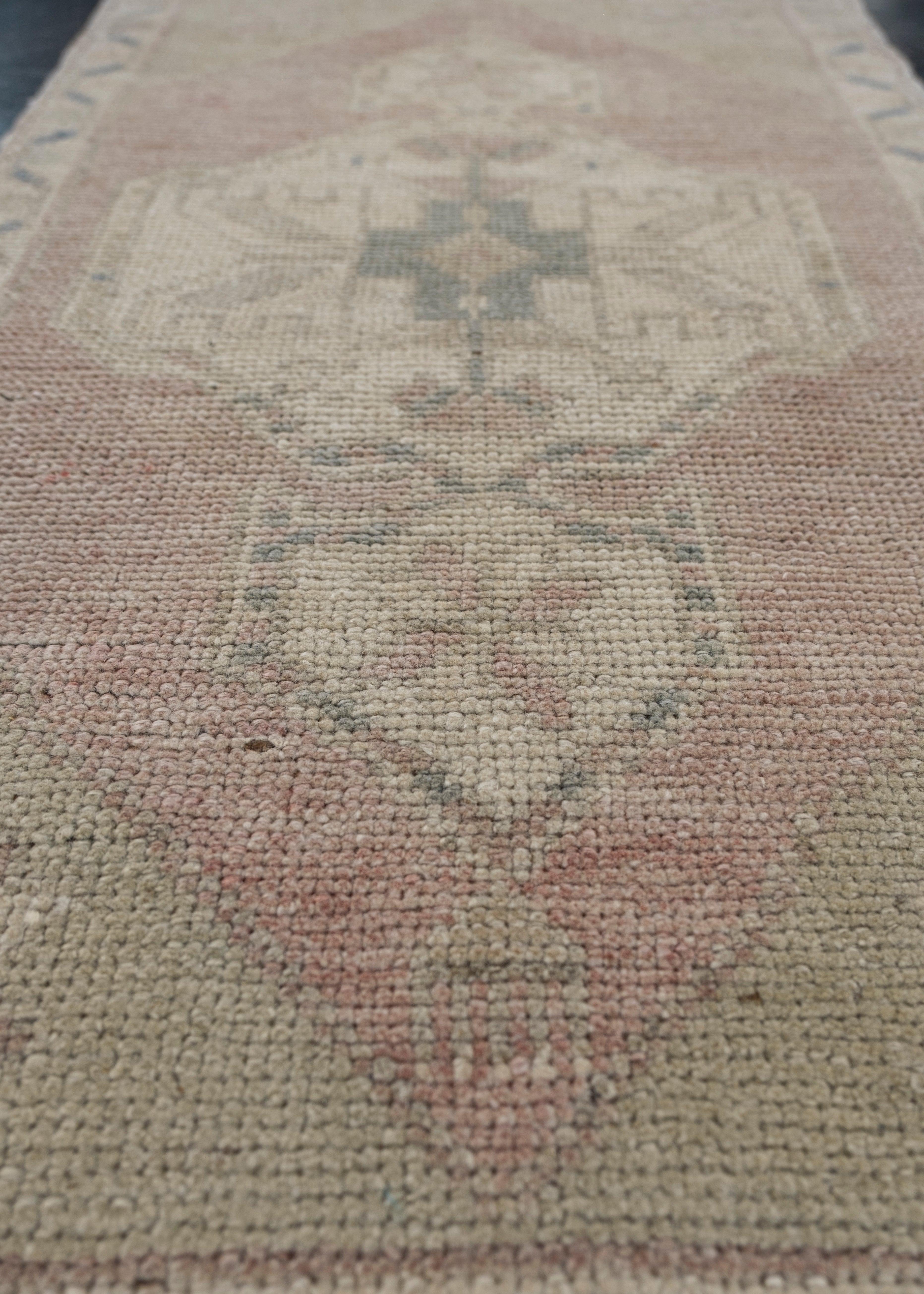 Hand-Knotted Oriental Hand Knotted Vintage Turkish Mini Rug 1'8