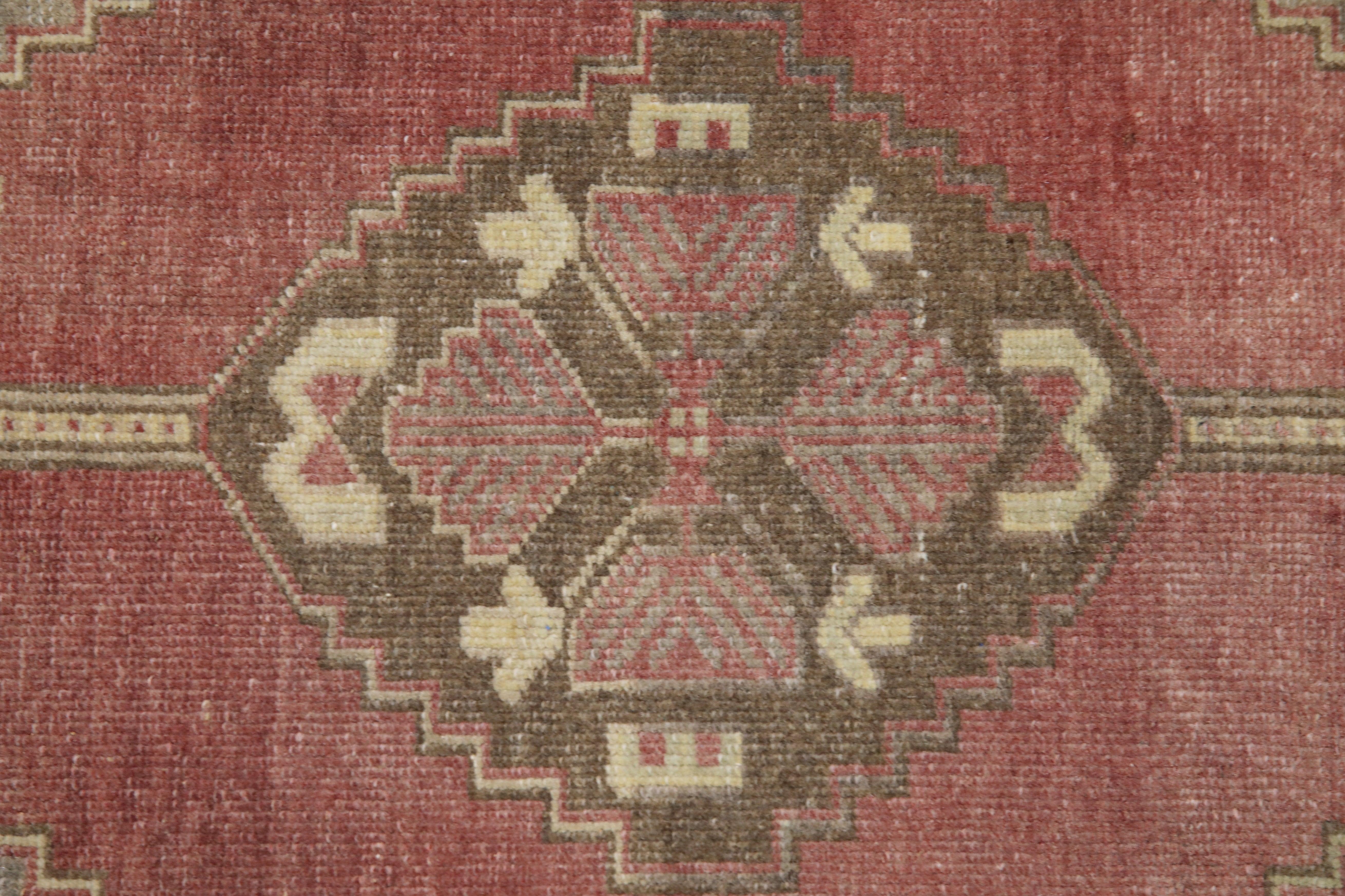 Oriental Hand Knotted Vintage Turkish Mini Rug 1'8