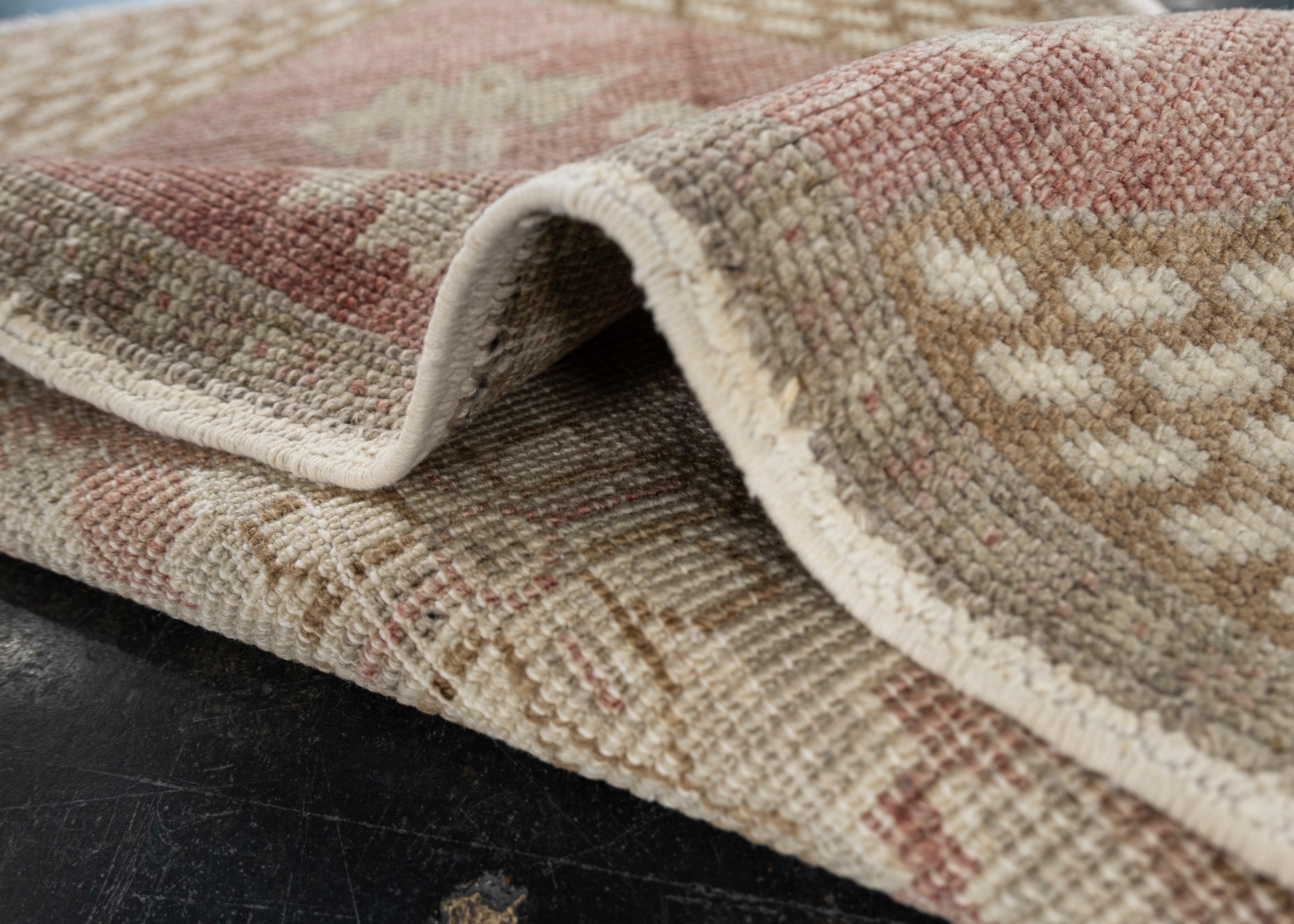 Oriental Hand Knots Rugs Vintage Turkish Mini Rug 1'8