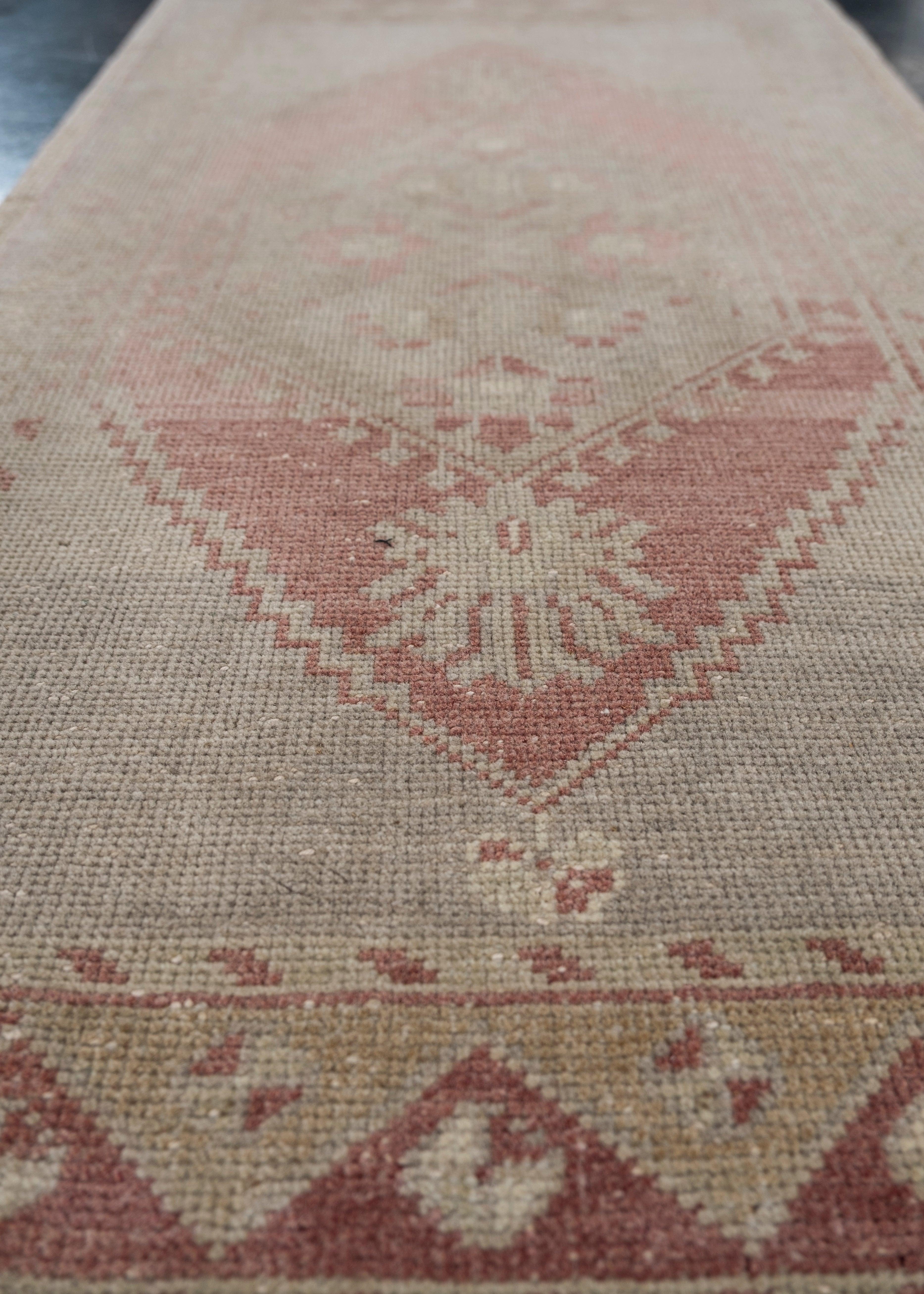 Hand-Knotted Oriental Hand Knotted Vintage Turkish Mini Rug 1'8