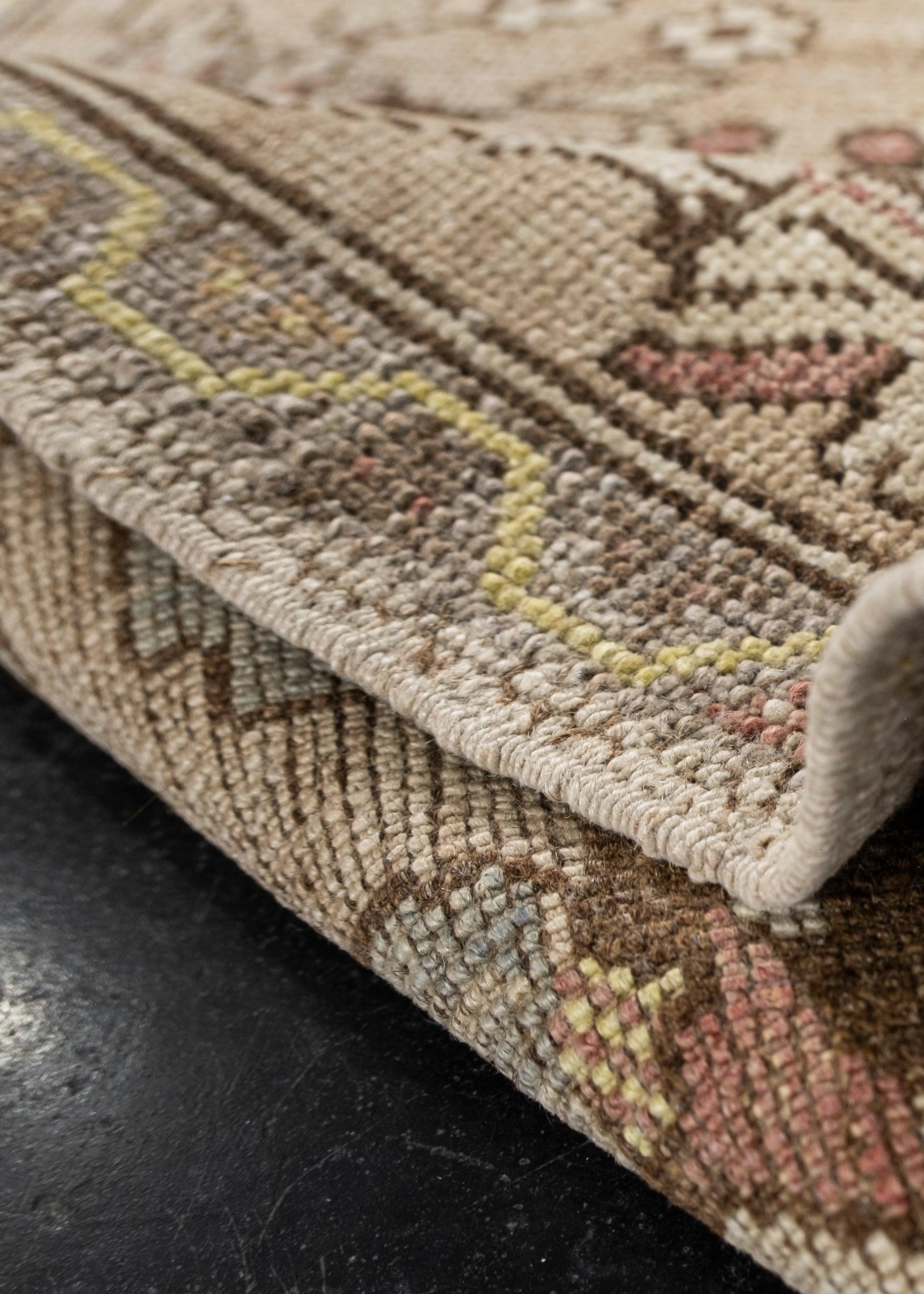 Oriental Hand Knots Rugs Vintage Turkish Mini Rug 1'8