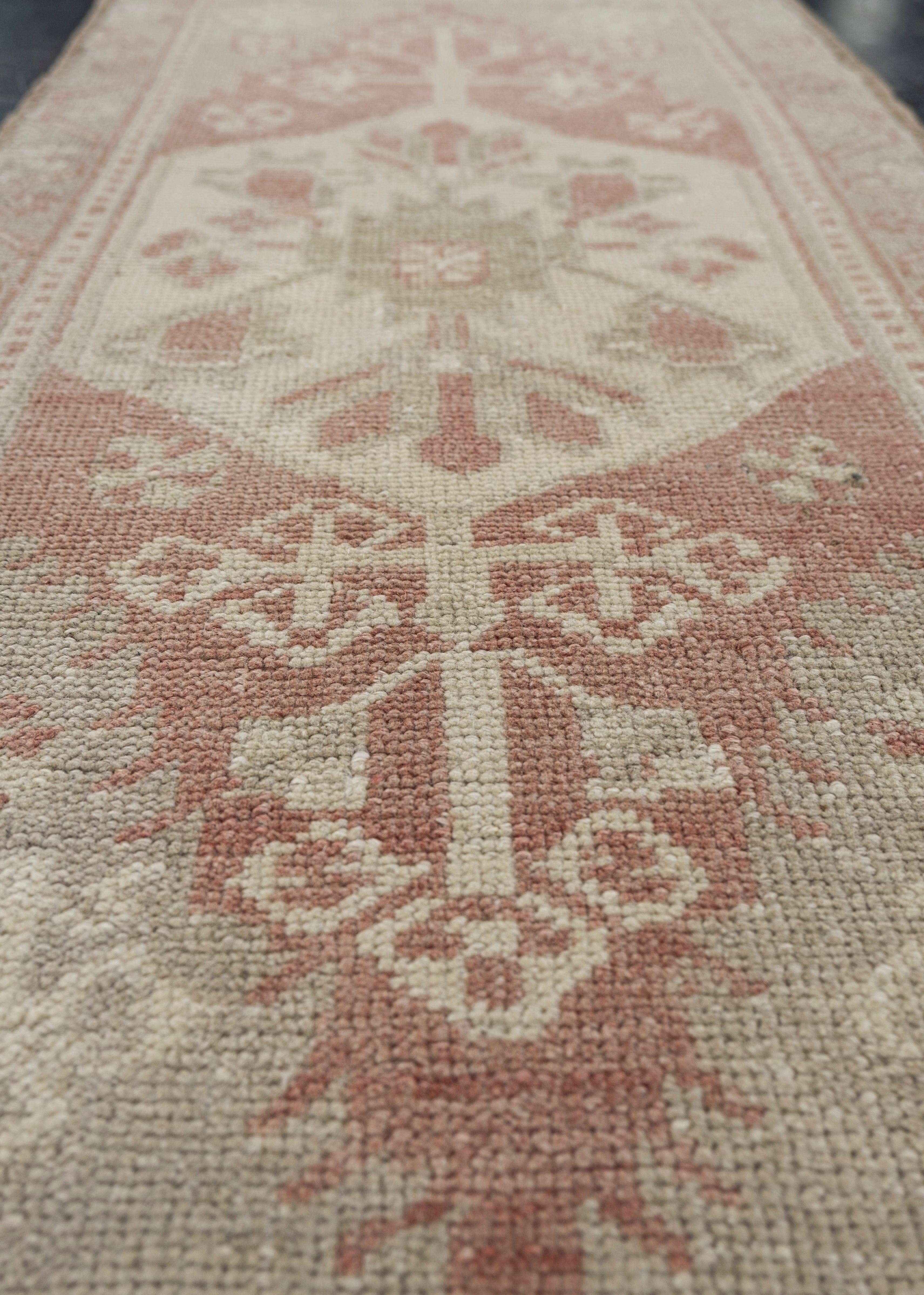 Hand-Knotted Oriental Hand Knotted Vintage Turkish Mini Rug 1'8