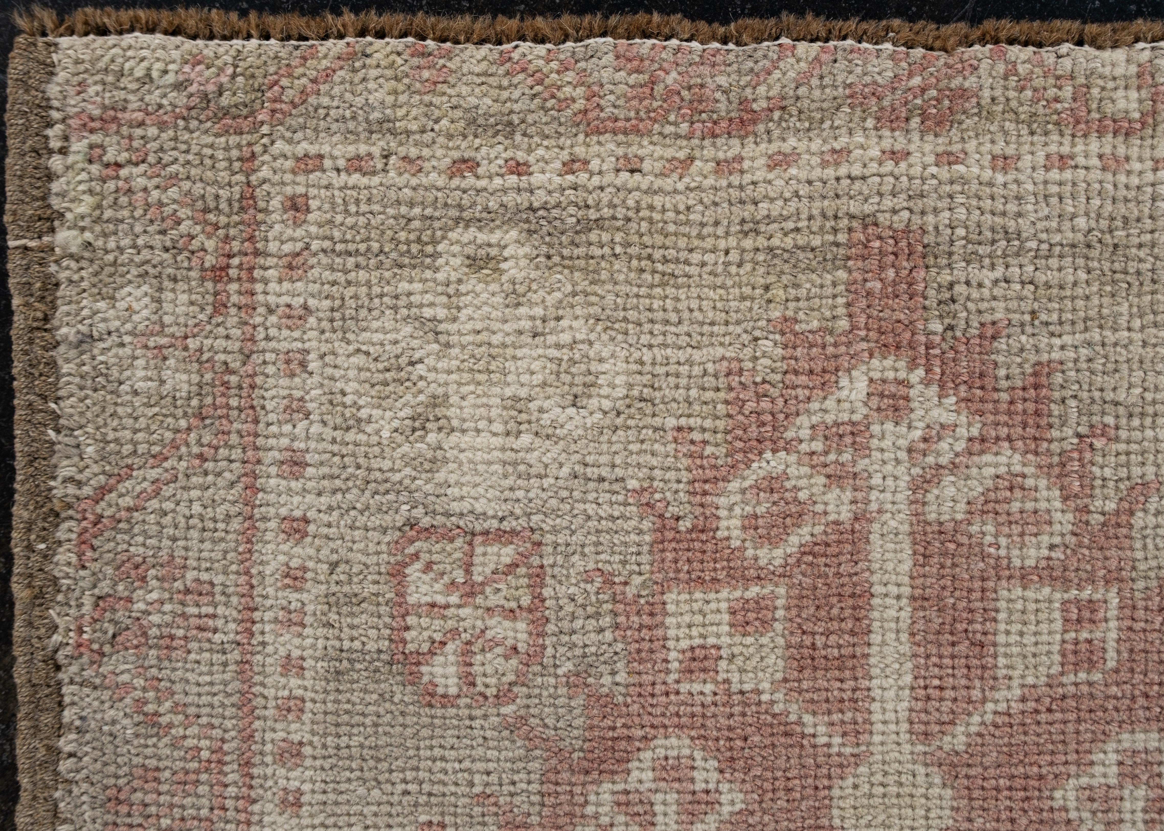 Oriental Hand Knotted Vintage Turkish Mini Rug 1'8