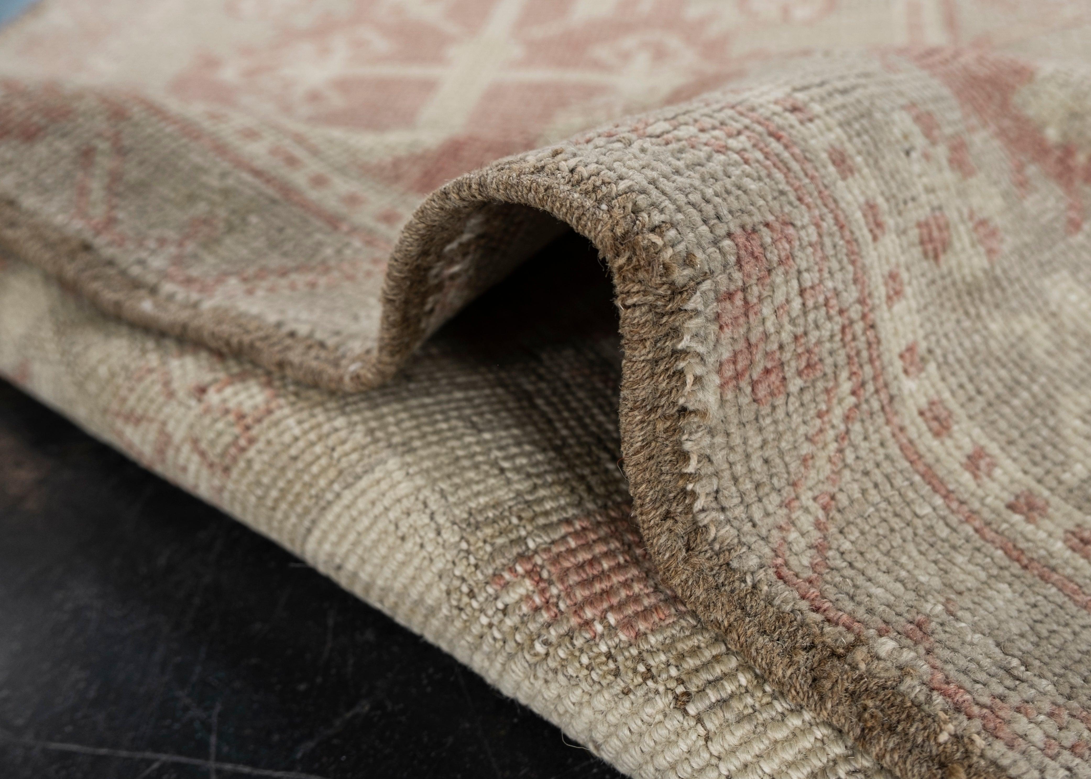 Contemporary Oriental Hand Knotted Vintage Turkish Mini Rug 1'8