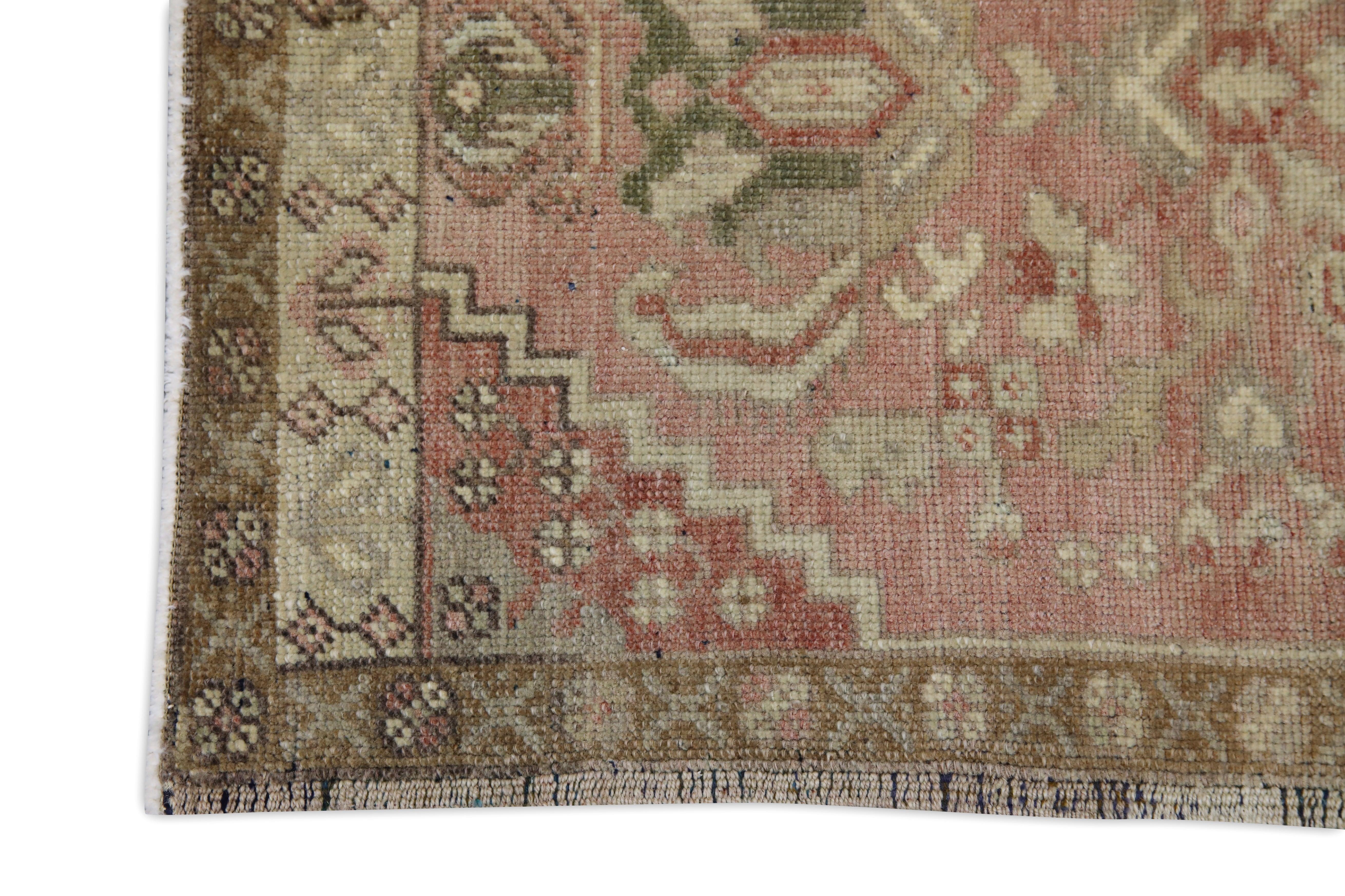 Hand-Knotted Oriental Hand Knotted Vintage Turkish Mini Rug 1'8