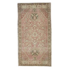 Oriental Hand Knots Rugs Vintage Turkish Mini Rug 1'8" x 3'1" #9111