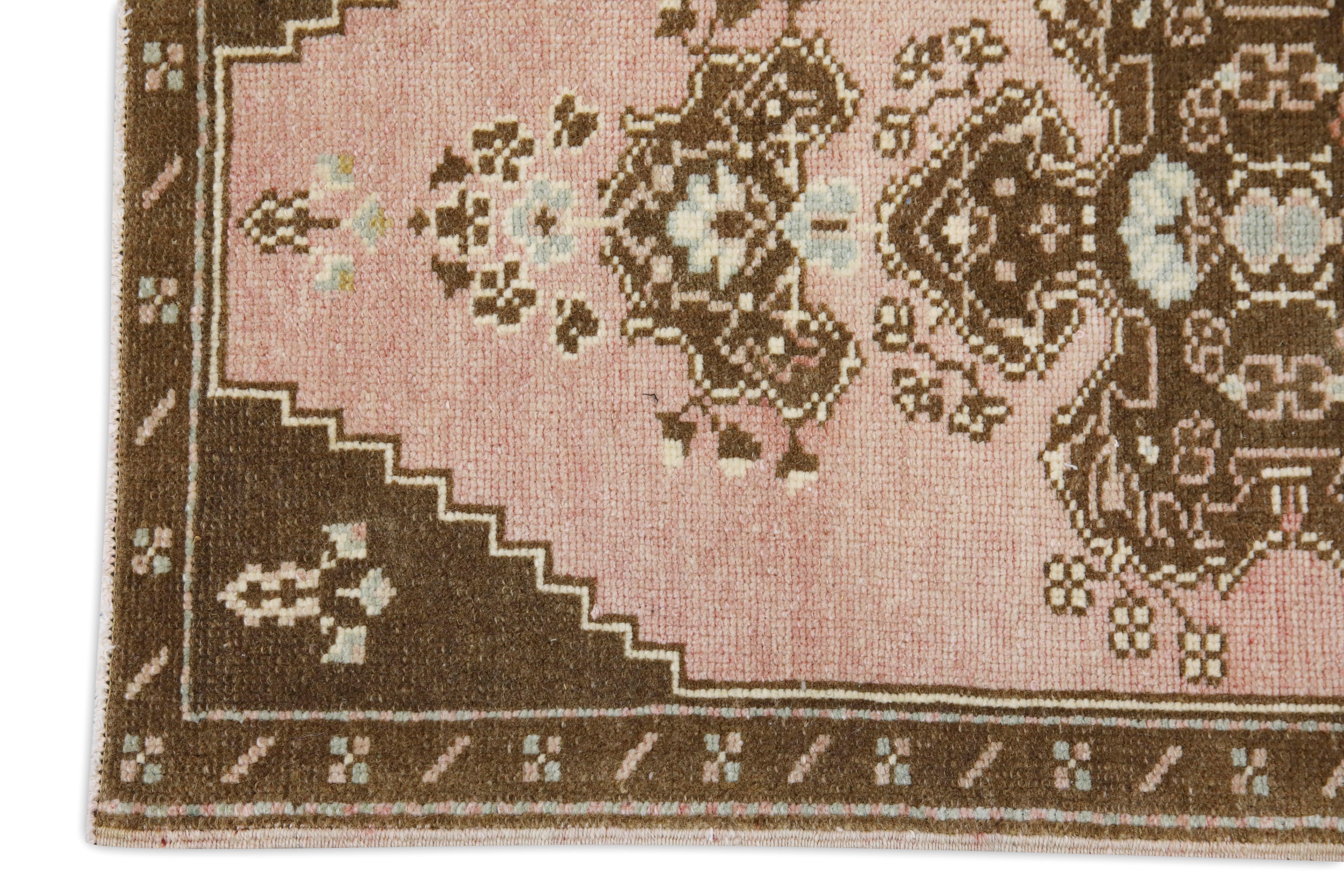 Hand-Knotted Oriental Hand Knotted Vintage Turkish Mini Rug 1'8