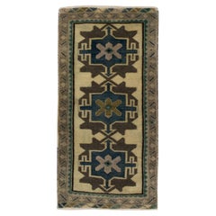Oriental Hand Knotted Vintage Turkish Mini Rug 1'8" x 3'2" #1368