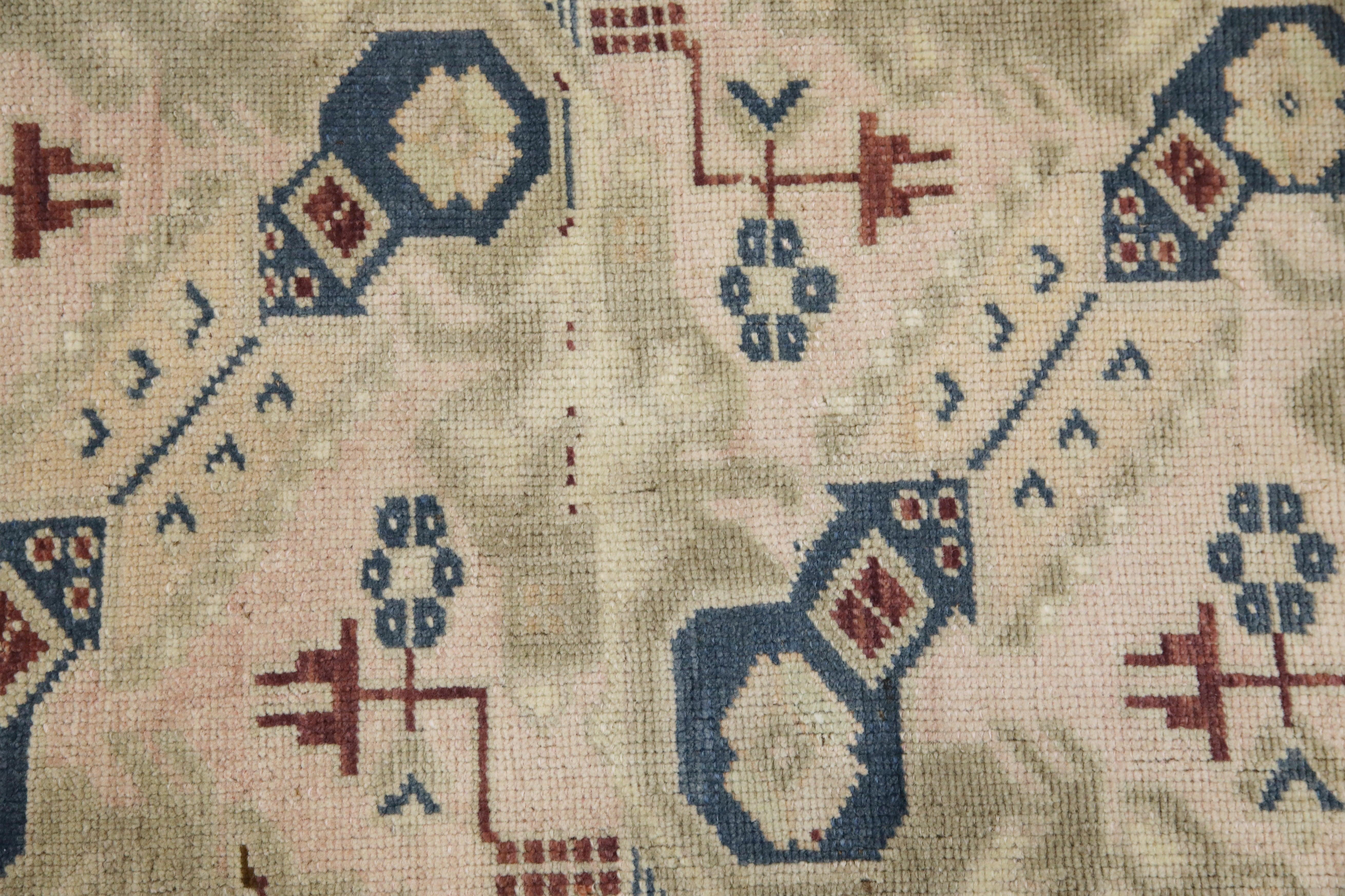 Oriental Hand Knotted Vintage Turkish Mini Rug 1'8