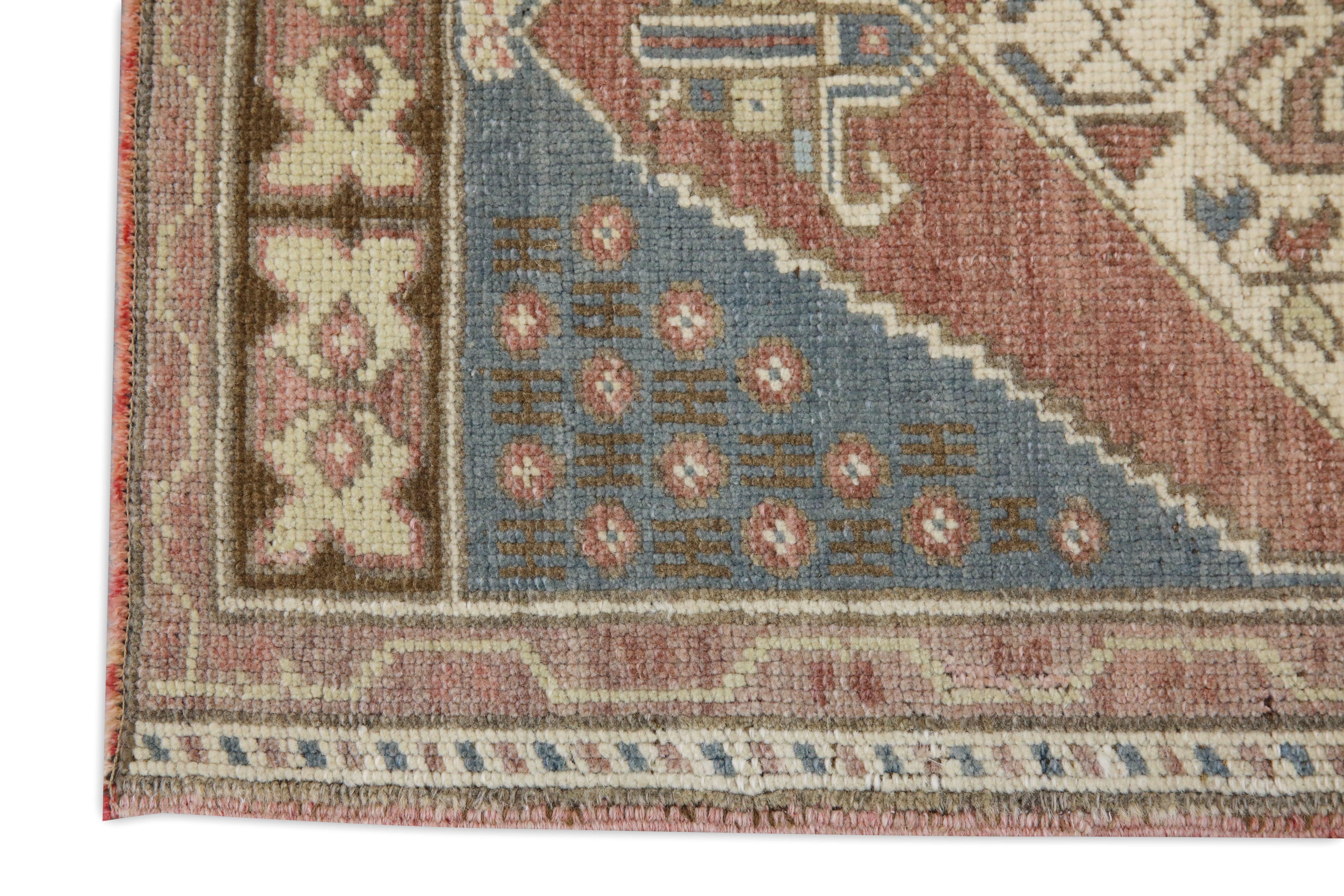 Hand-Knotted Oriental Hand Knotted Vintage Turkish Mini Rug 1'8