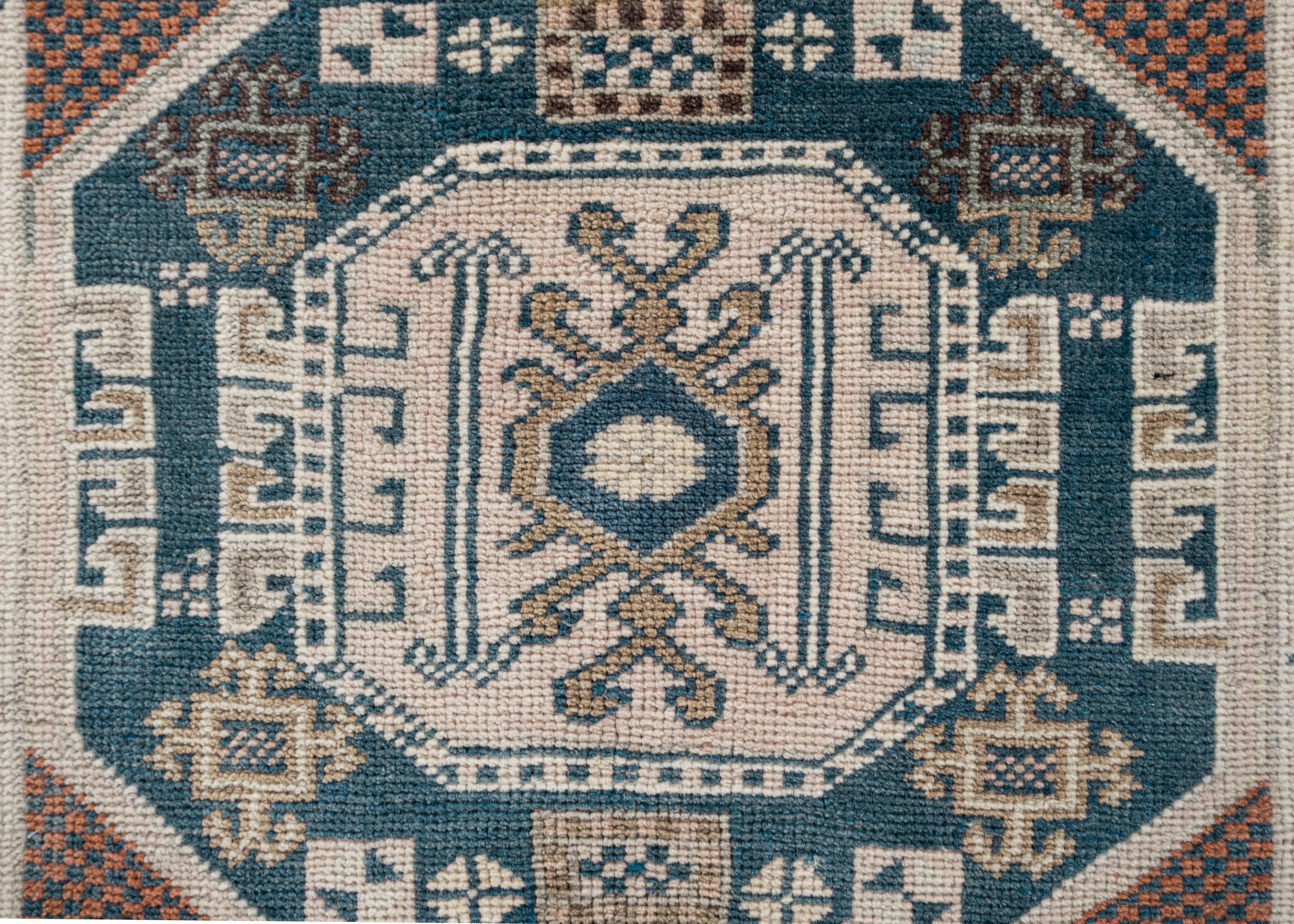 Mini Alfombra Turca Vintage Oriental Anudada a Mano 1'8