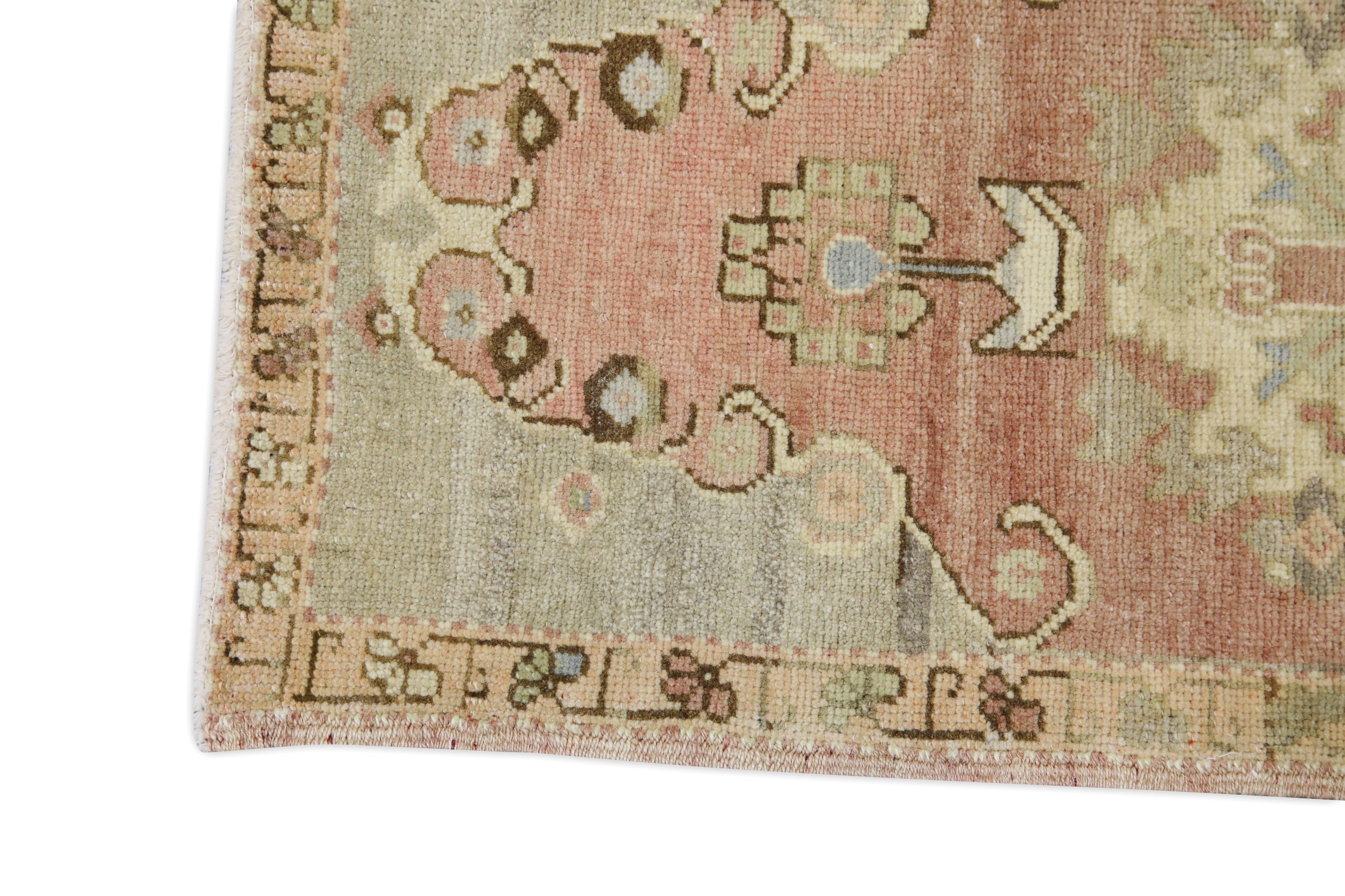 Hand-Knotted Oriental Hand Knotted Vintage Turkish Mini Rug 1'8