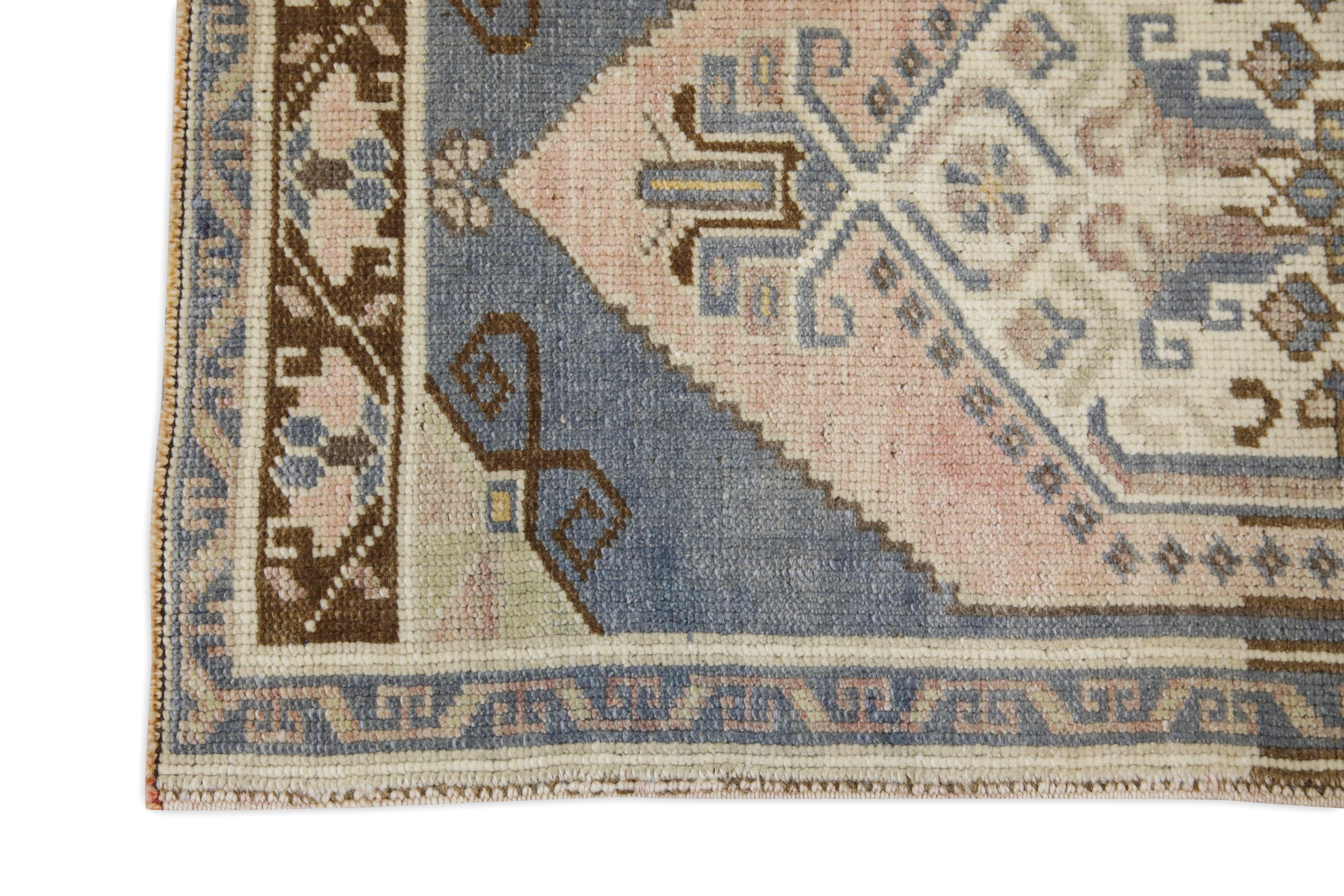 Hand-Knotted Oriental Hand Knotted Vintage Turkish Mini Rug 1'8