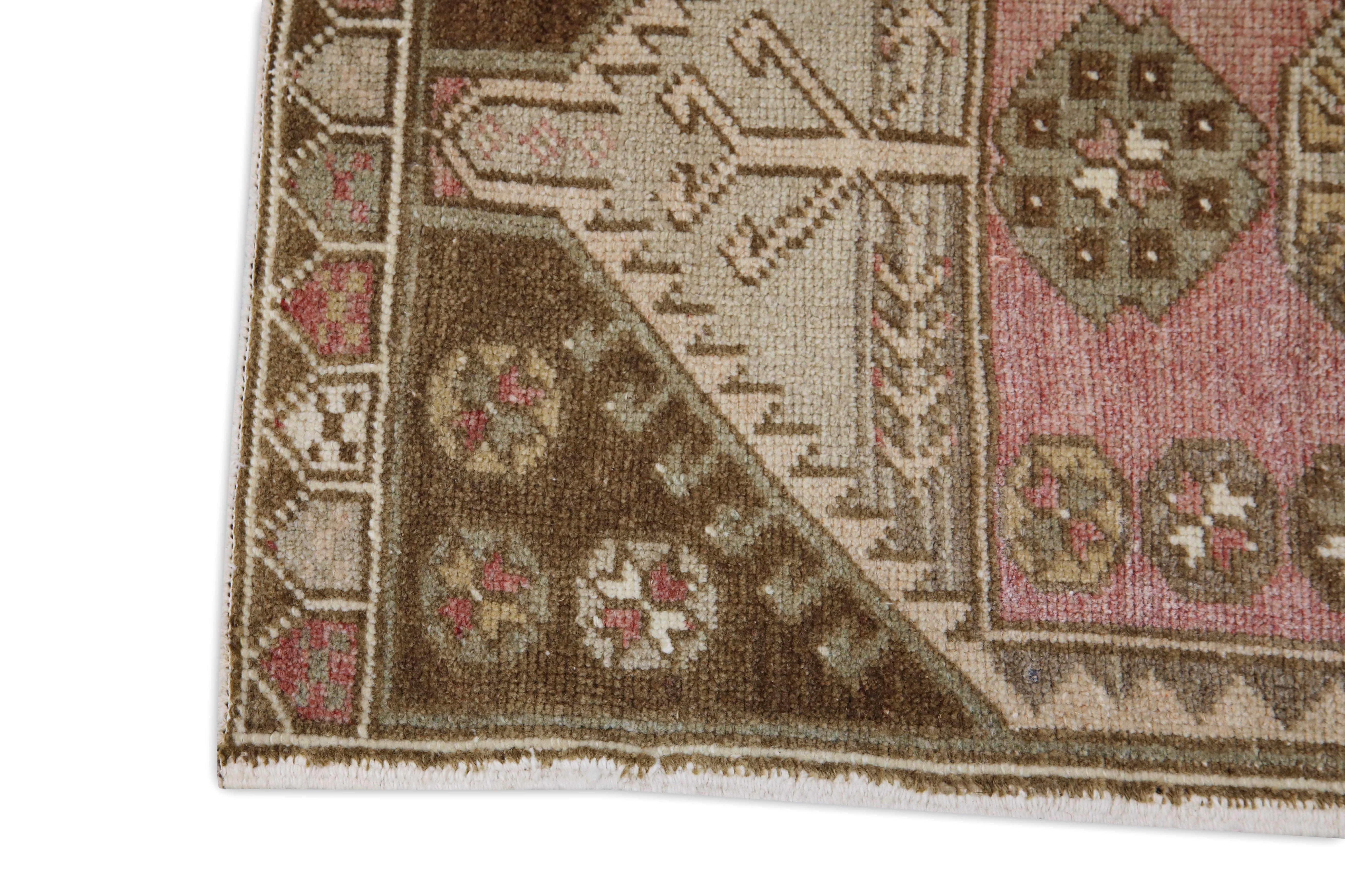 Hand-Knotted Oriental Hand Knotted Vintage Turkish Mini Rug 1'8