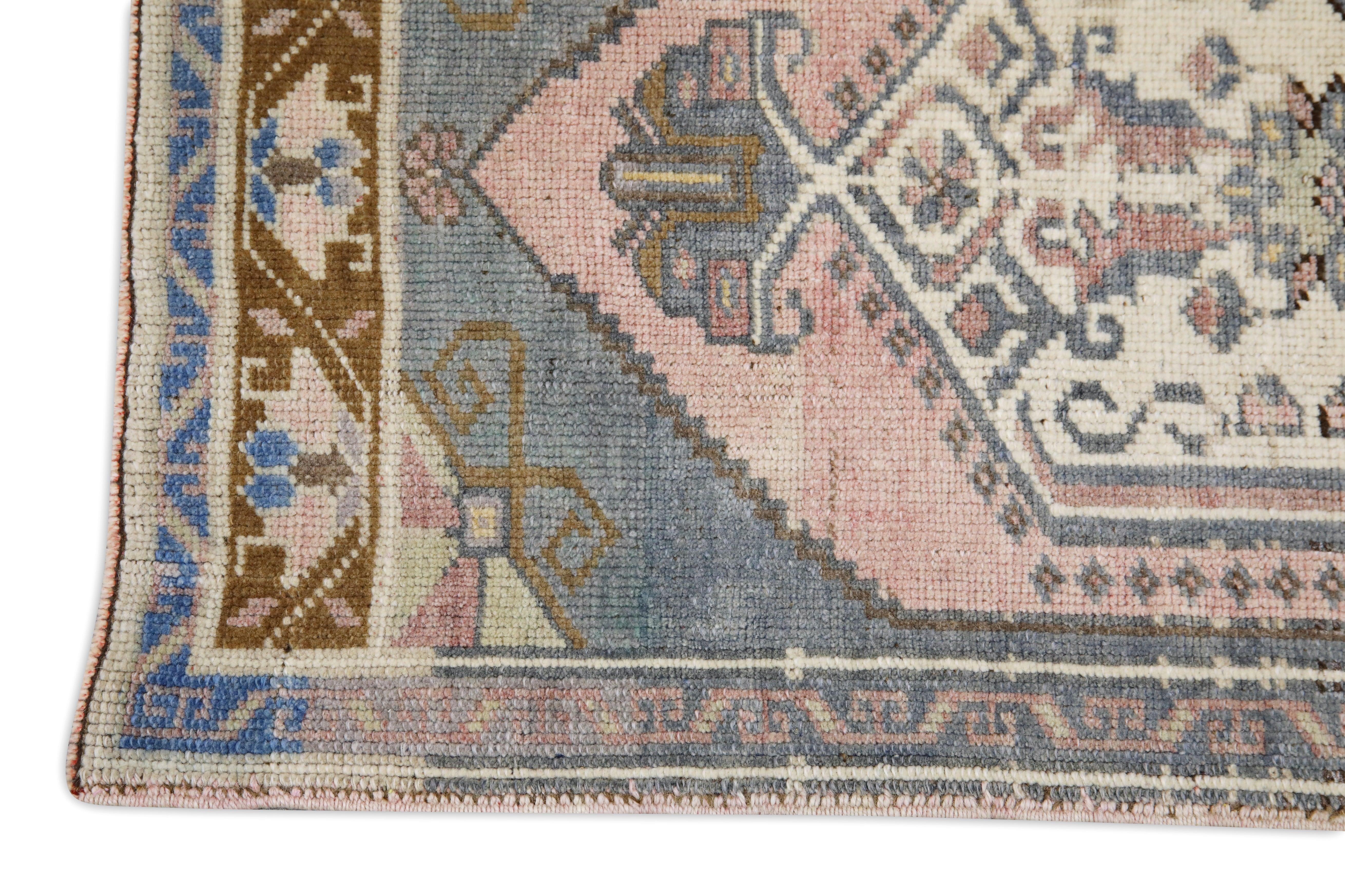 Hand-Knotted Oriental Hand Knotted Vintage Turkish Mini Rug 1'8