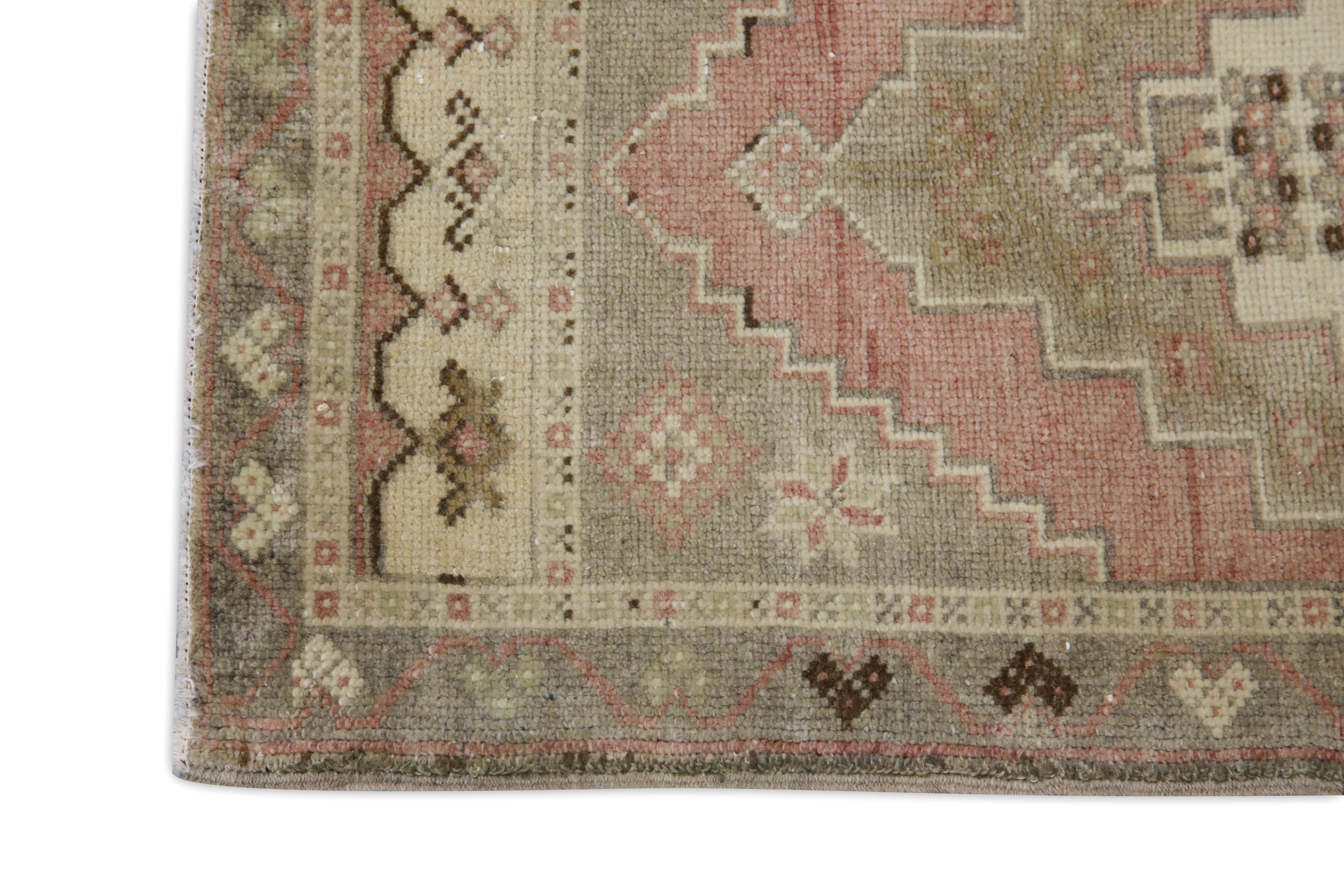 Hand-Knotted Oriental Hand Knotted Vintage Turkish Mini Rug 1'8