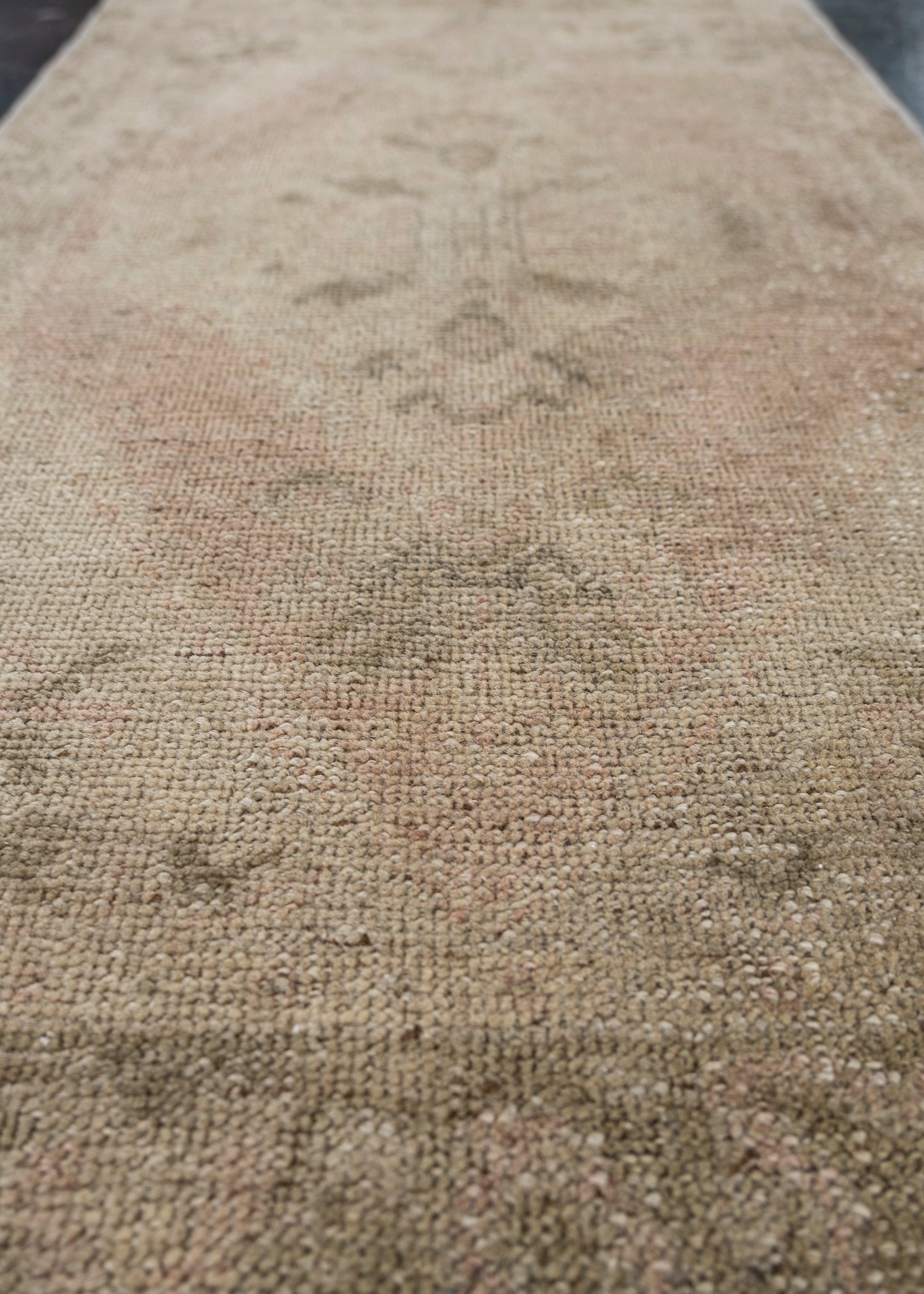 Mini Alfombra Turca Vintage Oriental Anudada a Mano 1'8