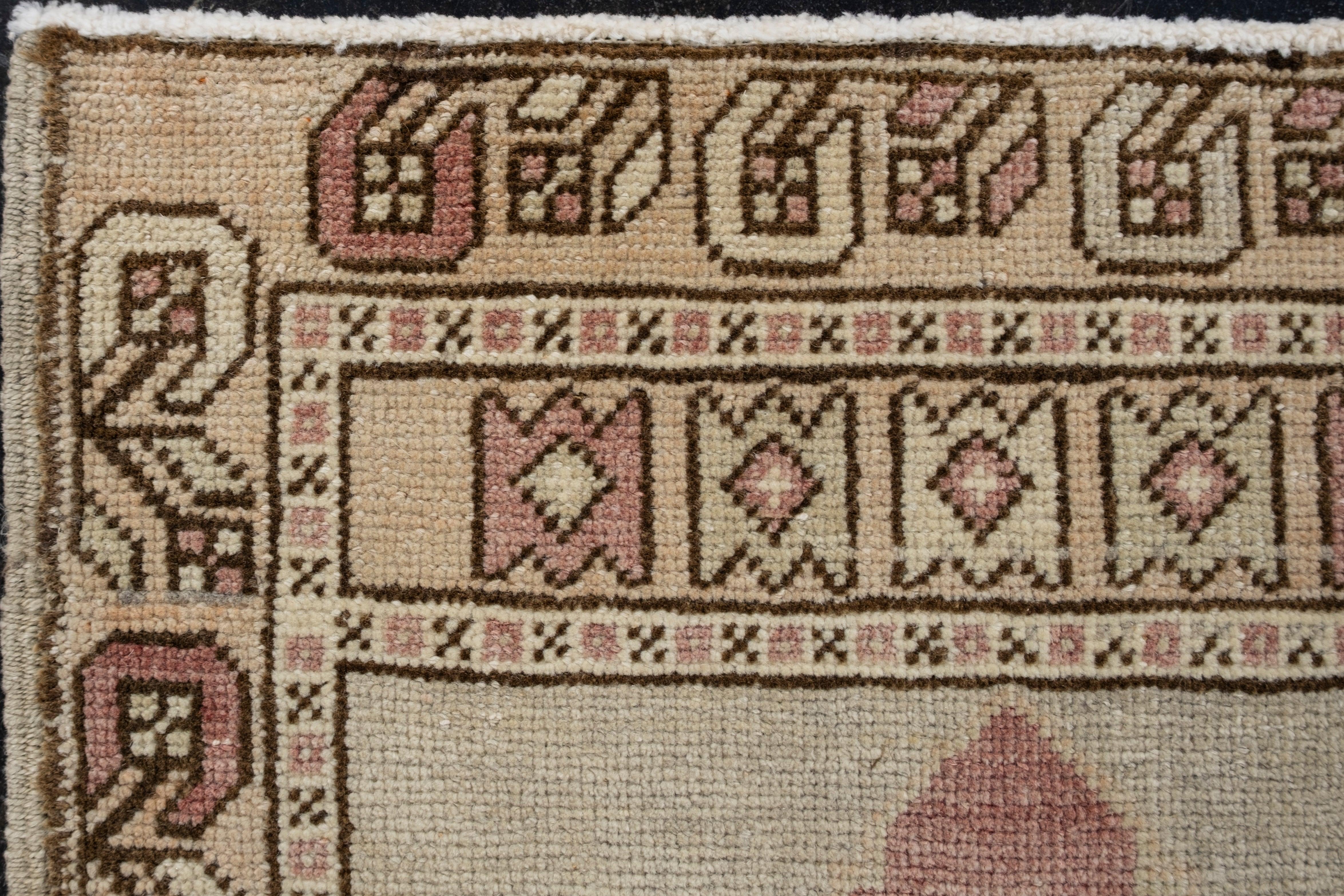 Mini Alfombra Turca Vintage Oriental Anudada a Mano 1'8