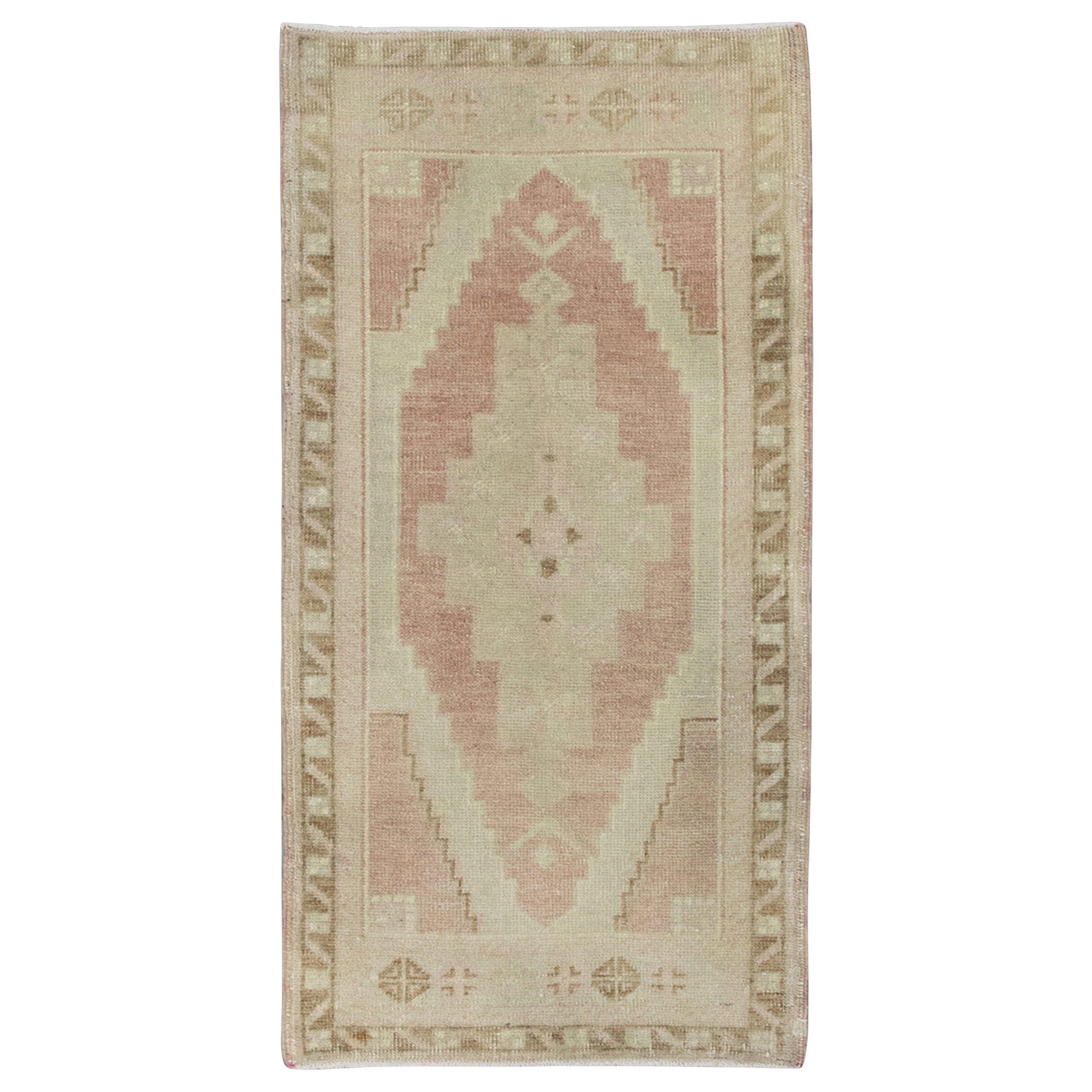 Orientalischer handgeknüpfter türkischer Vintage-Miniteppich 1'8" x 3'5" #8529