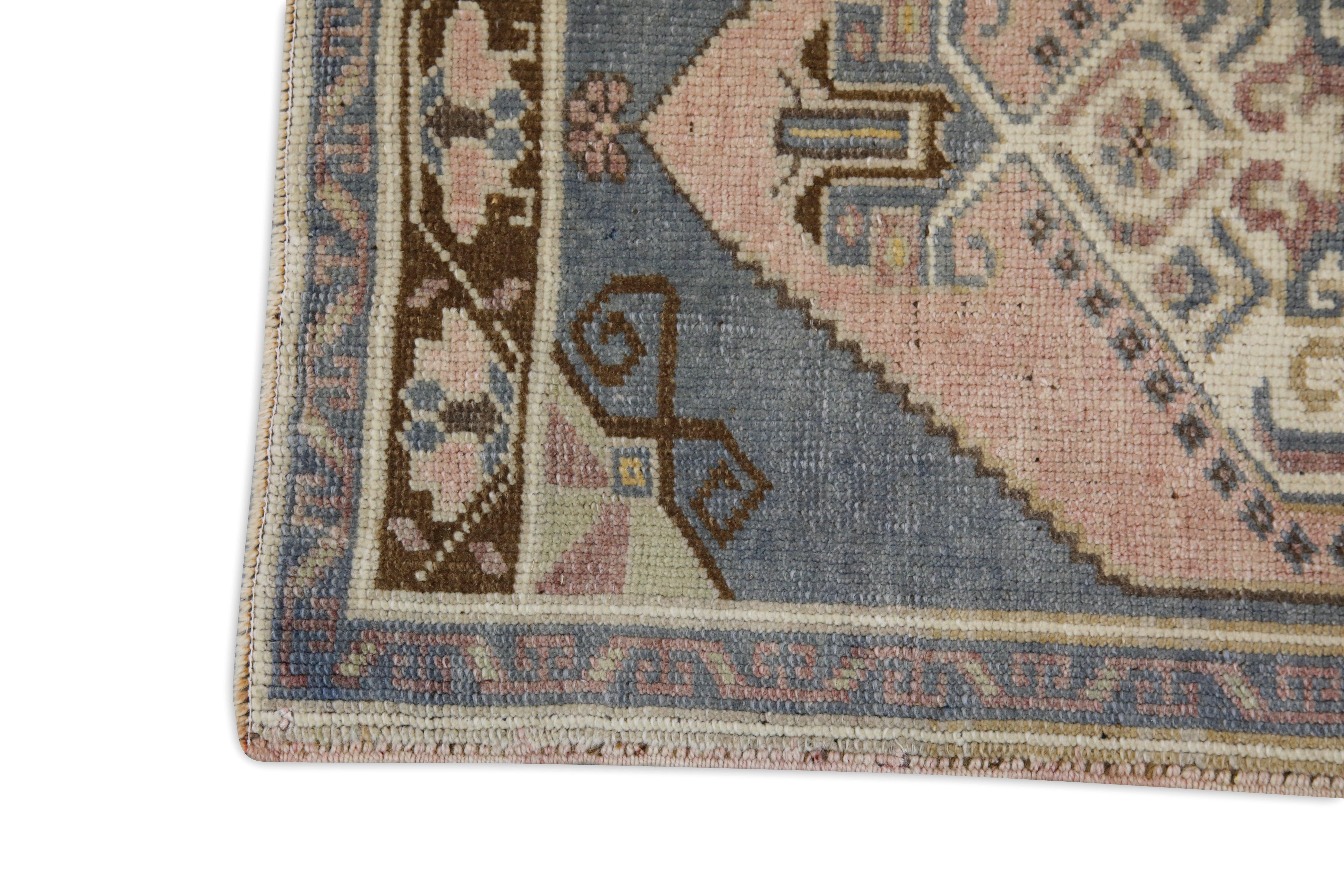 Turc Mini tapis turc vintage noué à la main 1'8